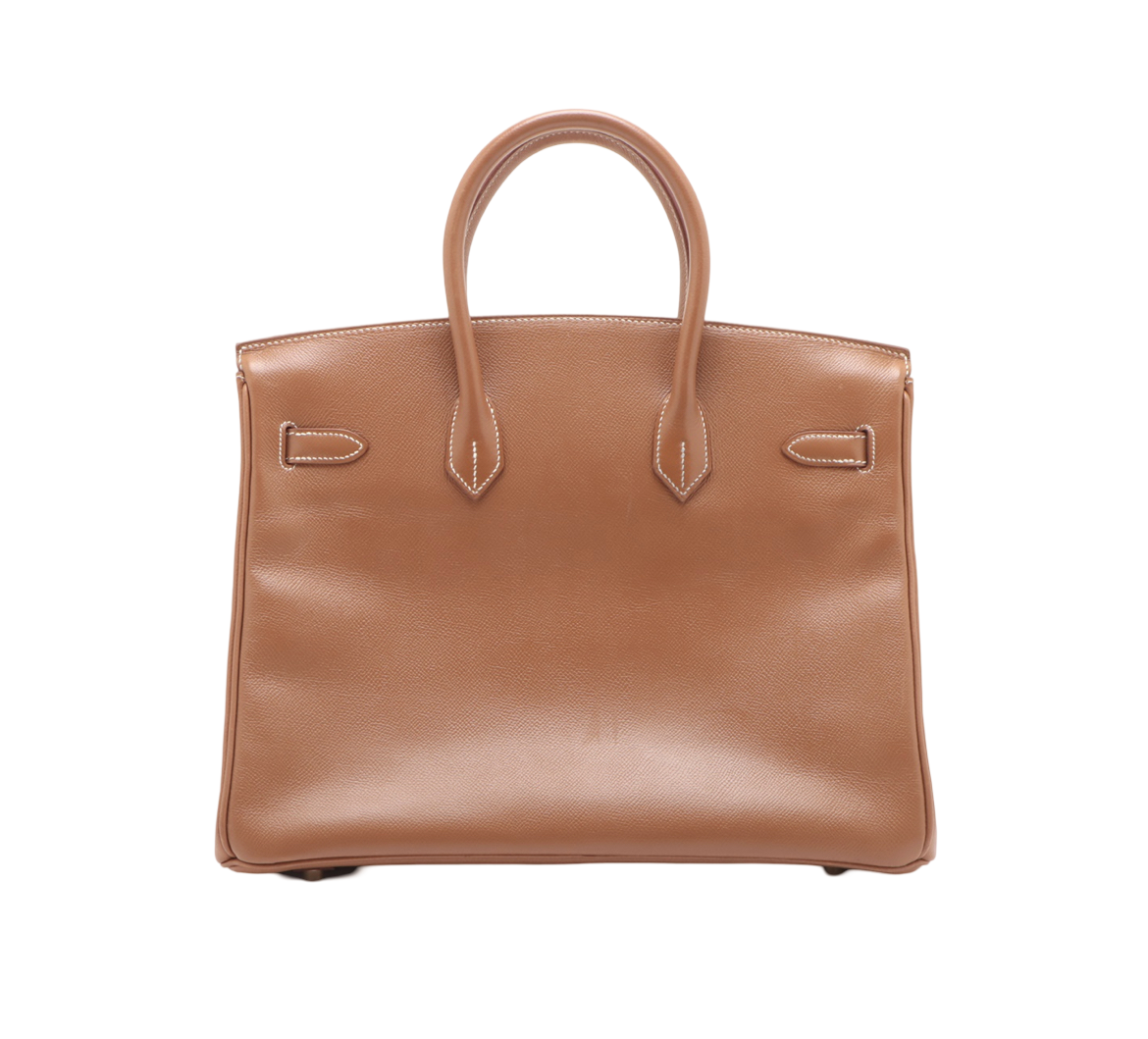 Hermes Gold Epsom Birkin 35 Stamped D Squared