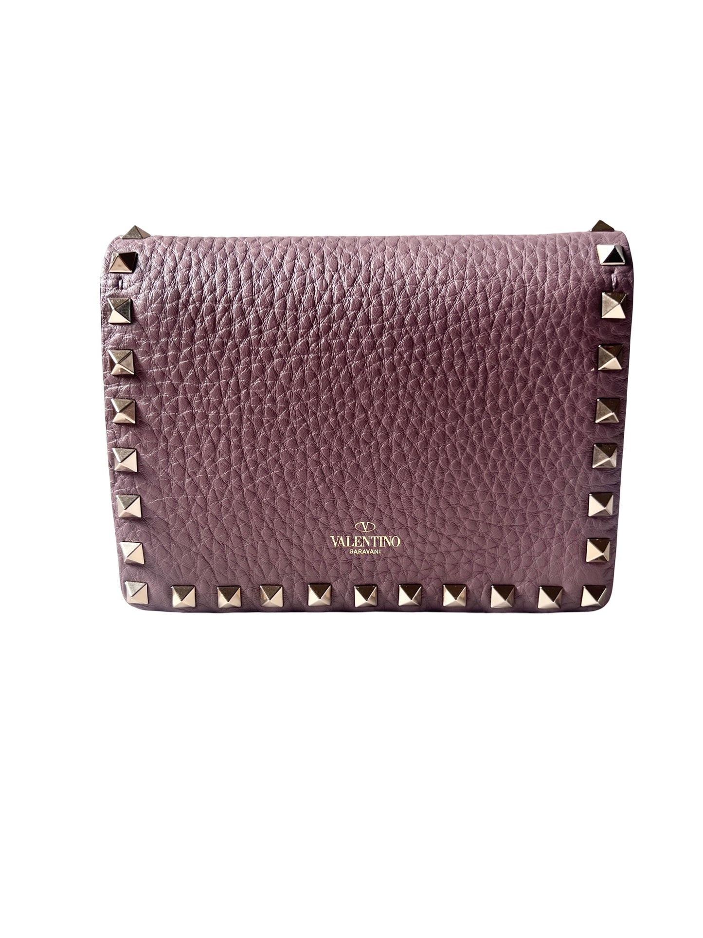 ROCKSTUD MAUVE CALFSKIN CHAIN POUCH