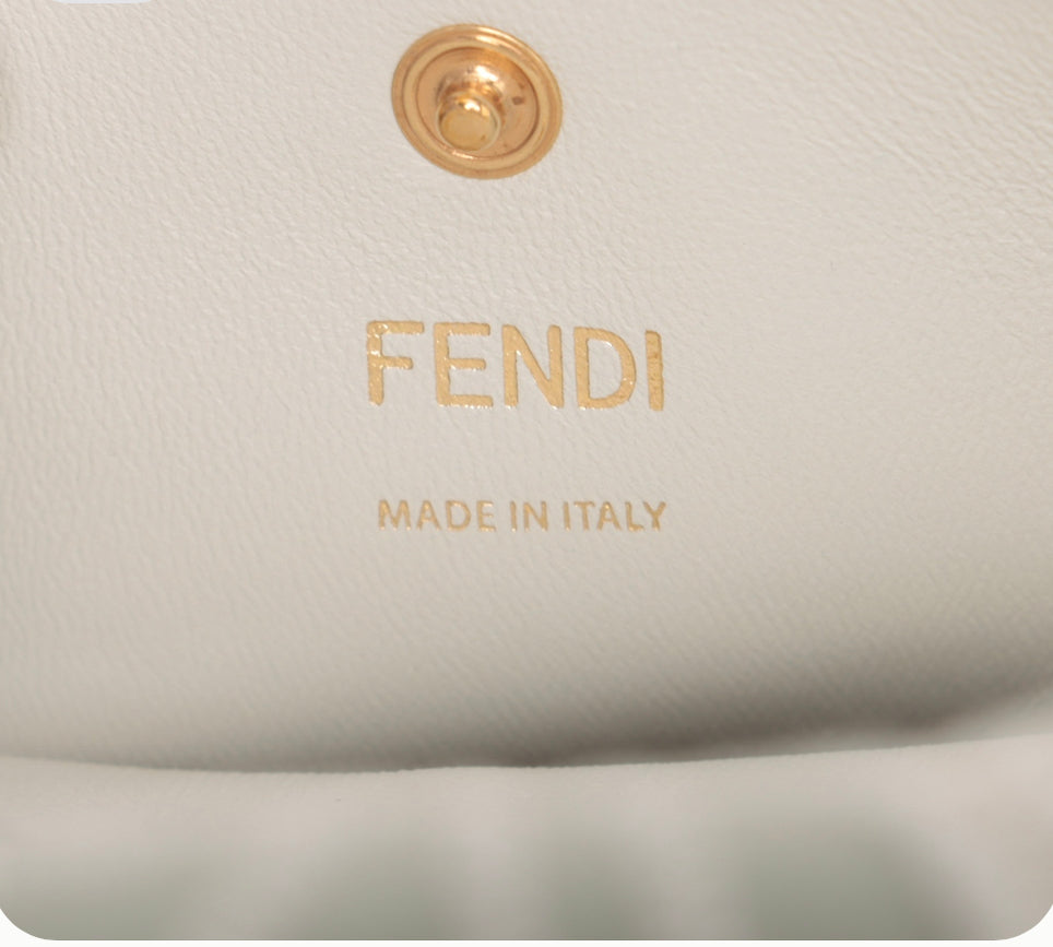 Fendi White Lace Laser Cut Baguette Shoulder Bag