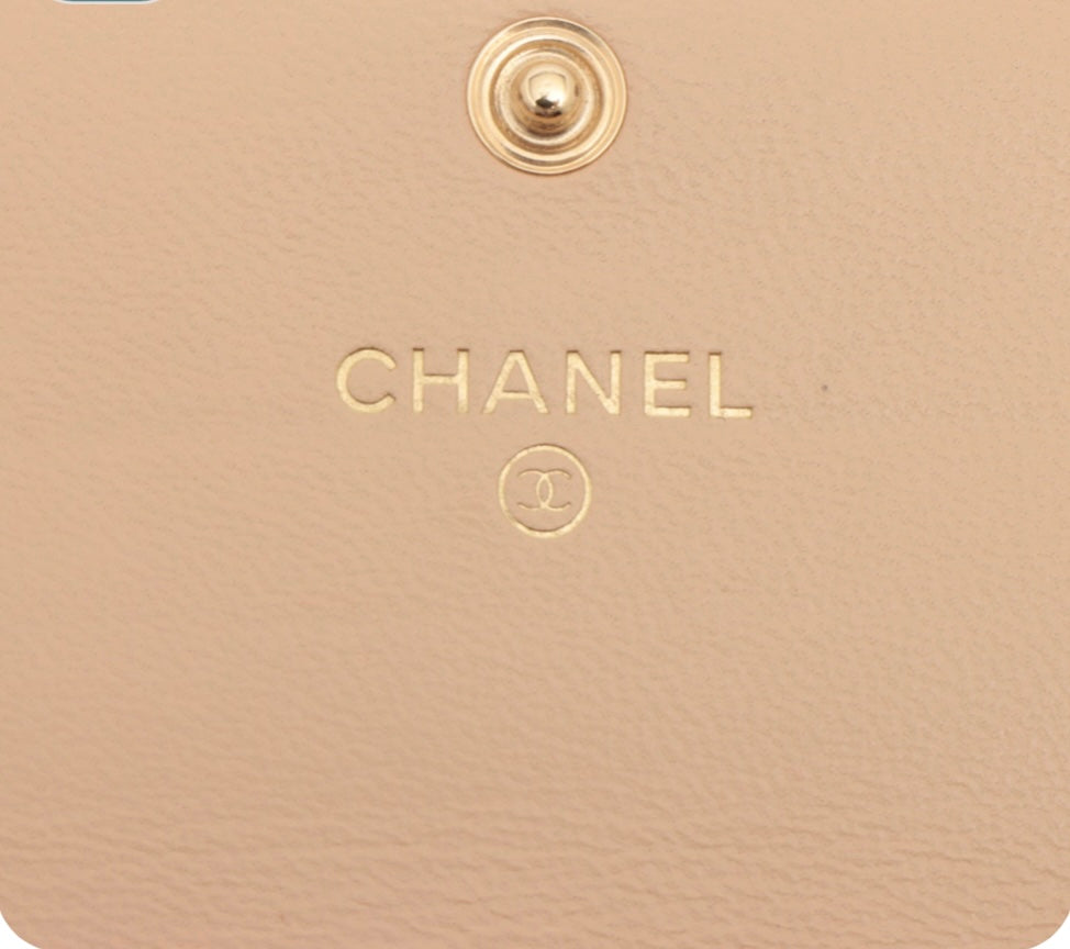 Chanel 19 Beige Lambskin Long Wallet