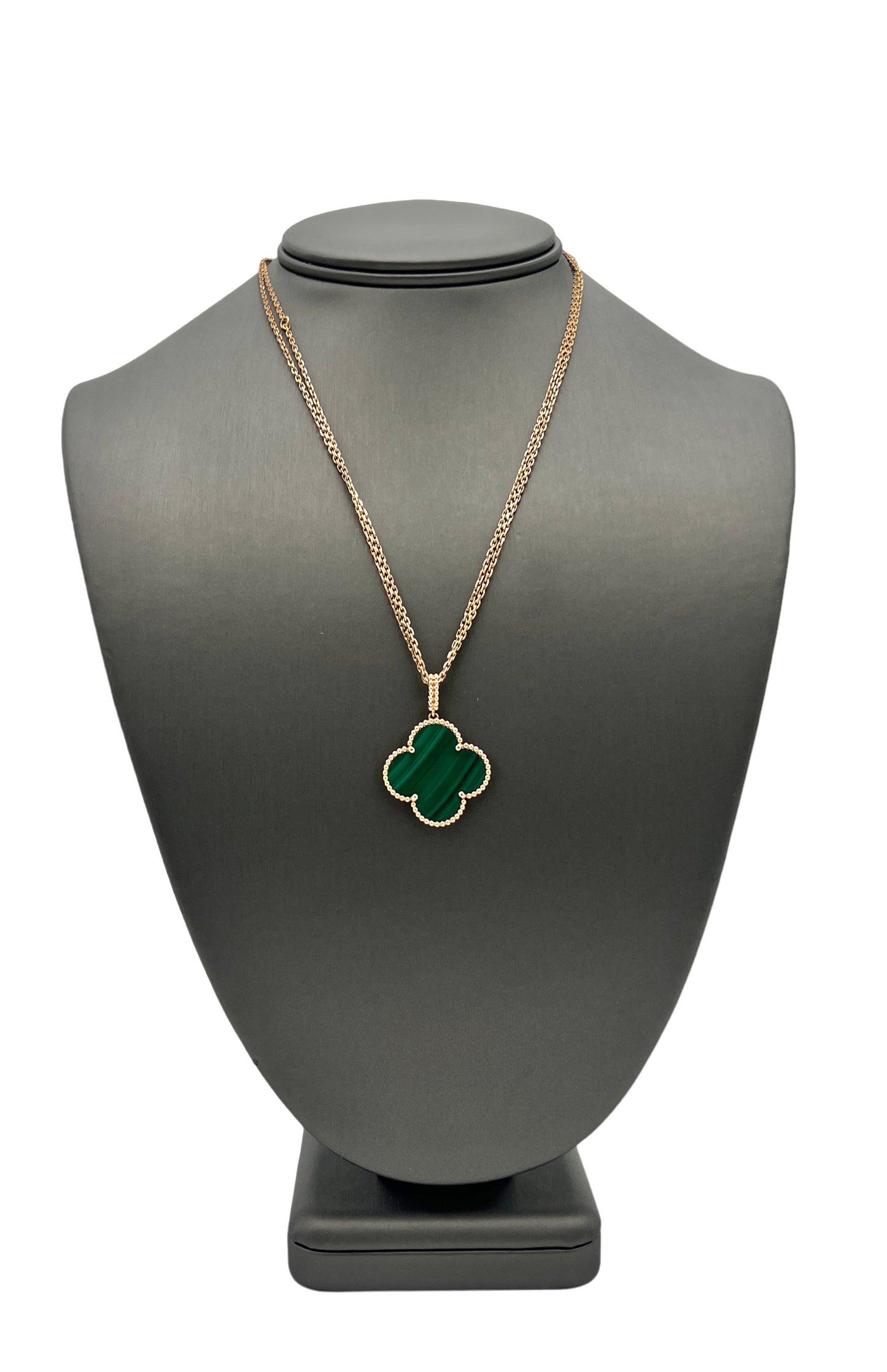 Van Cleef & Arpels Magic Alhambra Malachite 18k Yellow Gold Long Necklace