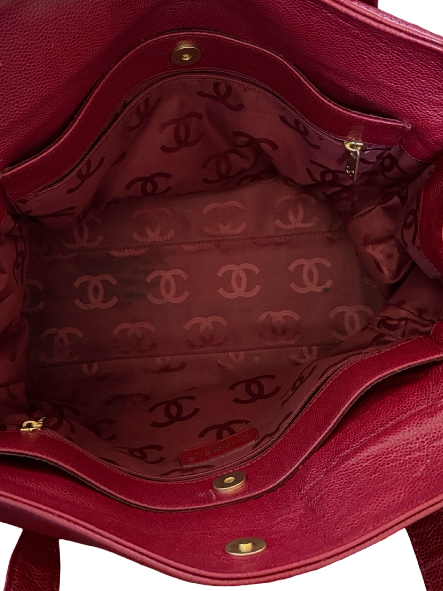 Chanel Red Caviar CC Stitch Tote