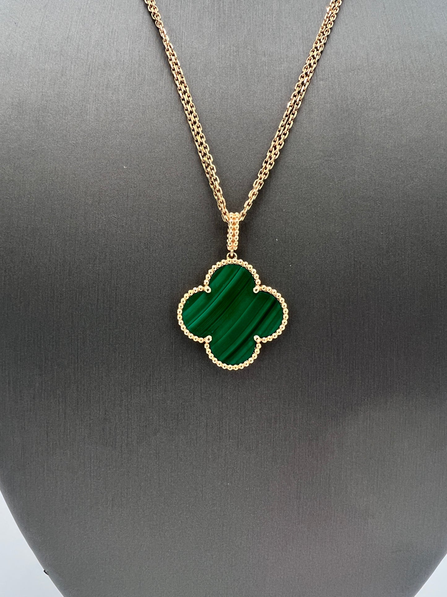 Van Cleef & Arpels Magic Alhambra Malachite 18k Yellow Gold Long Necklace