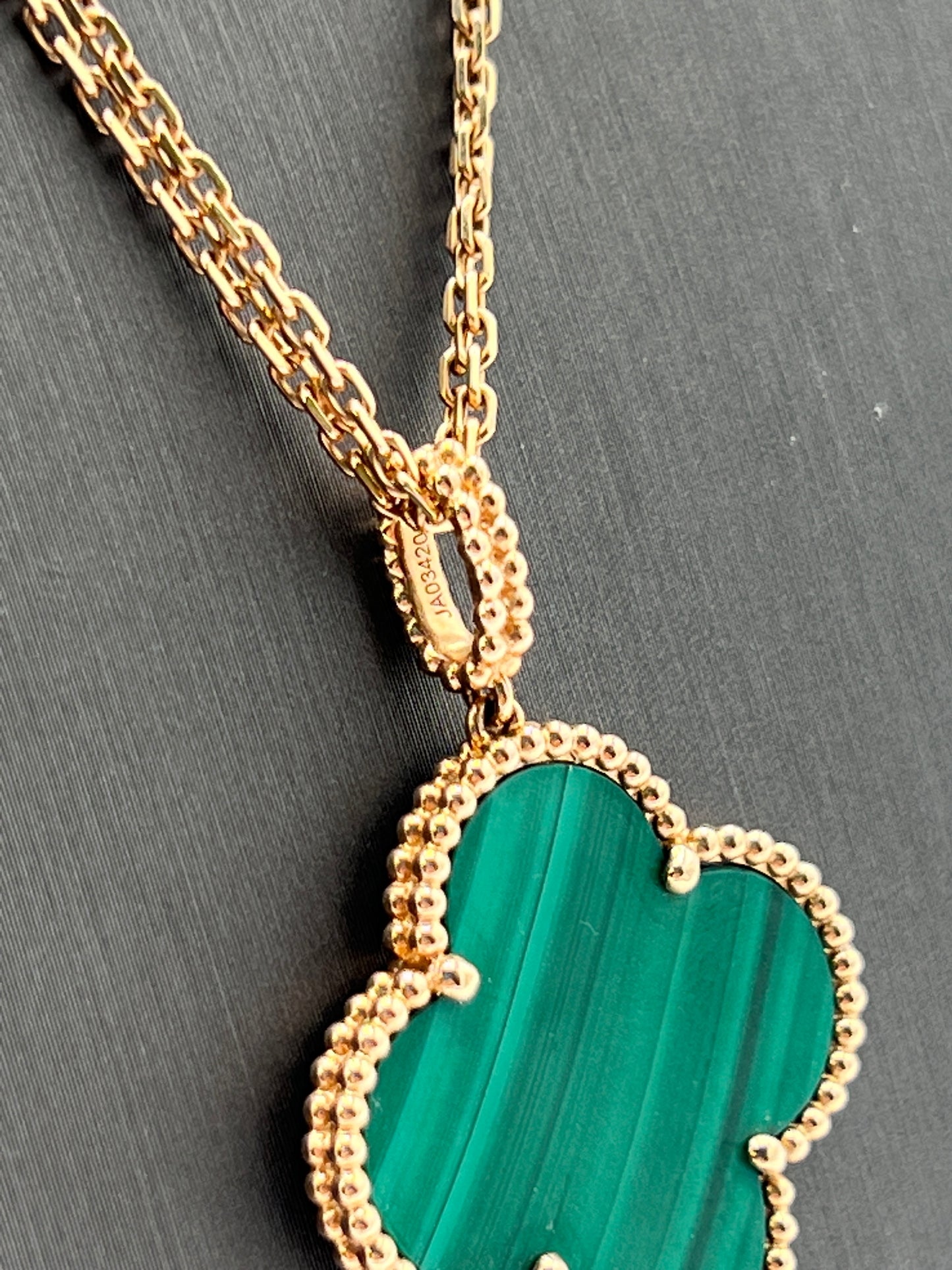 Van Cleef & Arpels Magic Alhambra Malachite 18k Yellow Gold Long Necklace