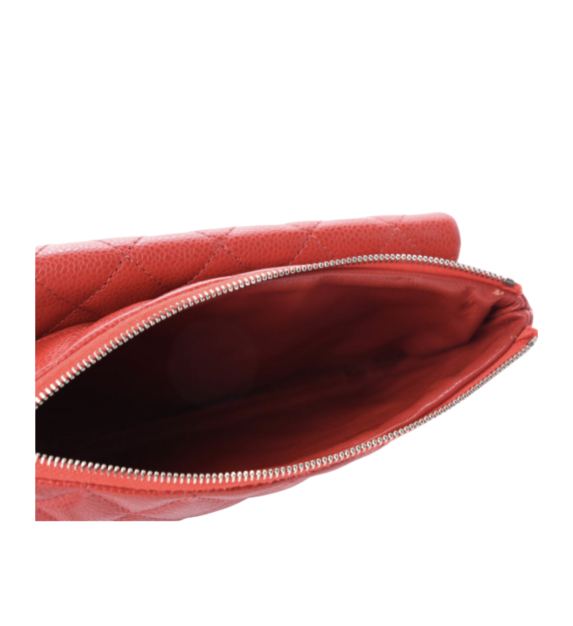 Chanel Red Caviar Front Pocket Interlocking CC Crossbody Bag