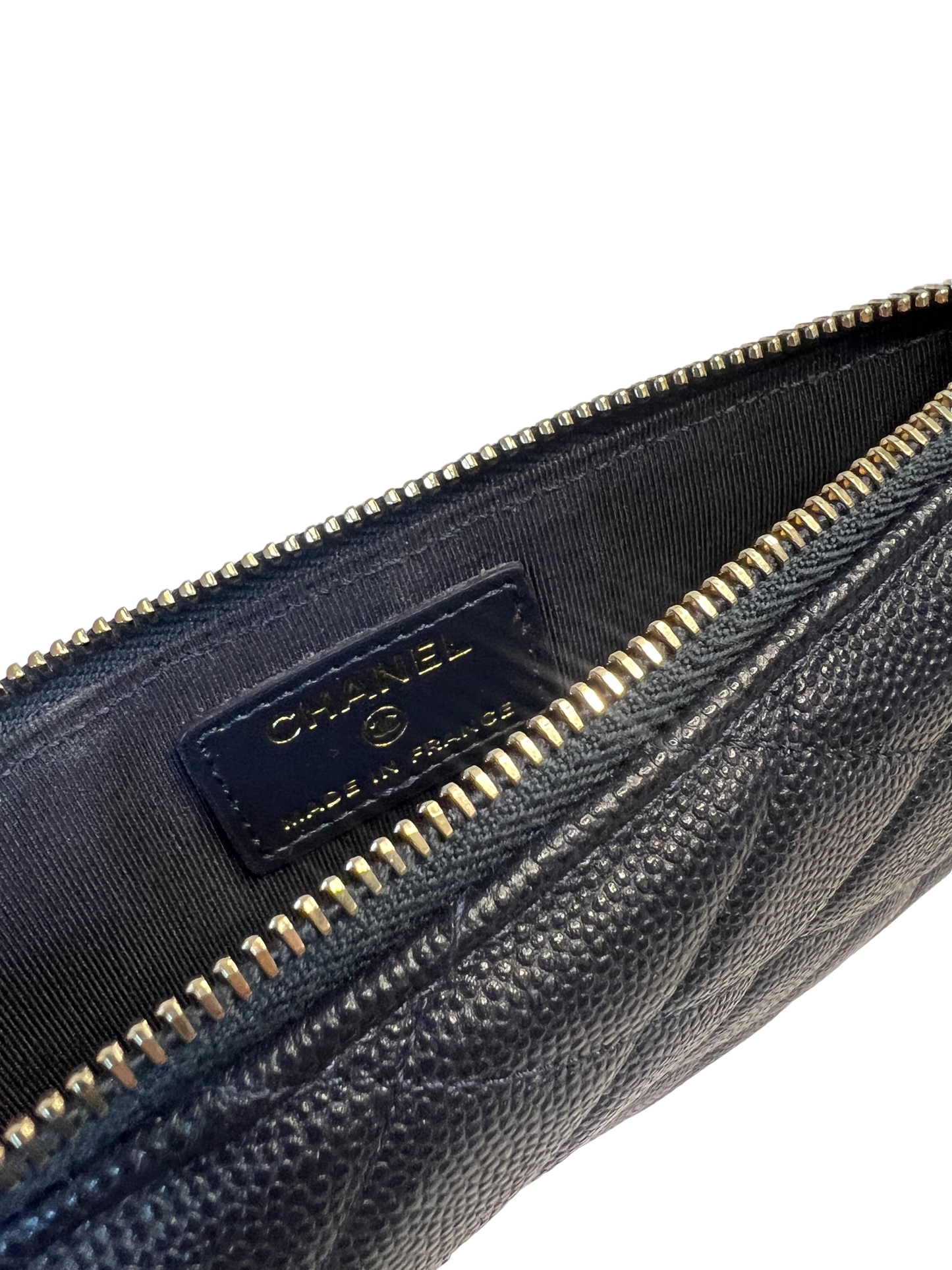 Chanel Navy Caviar leather Card/Phone Holder