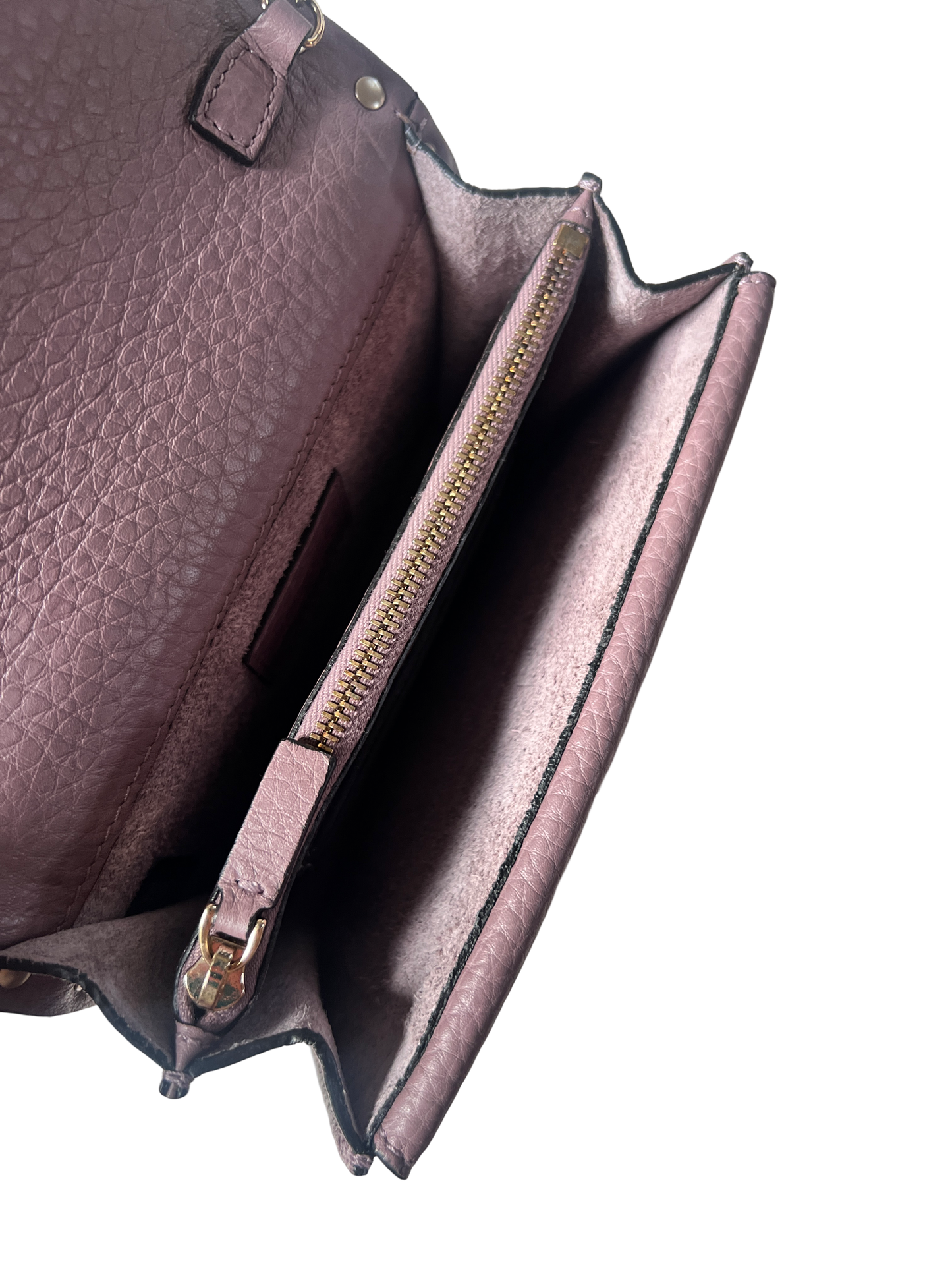 ROCKSTUD MAUVE CALFSKIN CHAIN POUCH