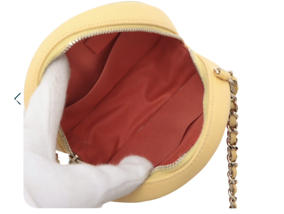 Chanel Tricolor Caviar Filigree Round Crossbody Bag