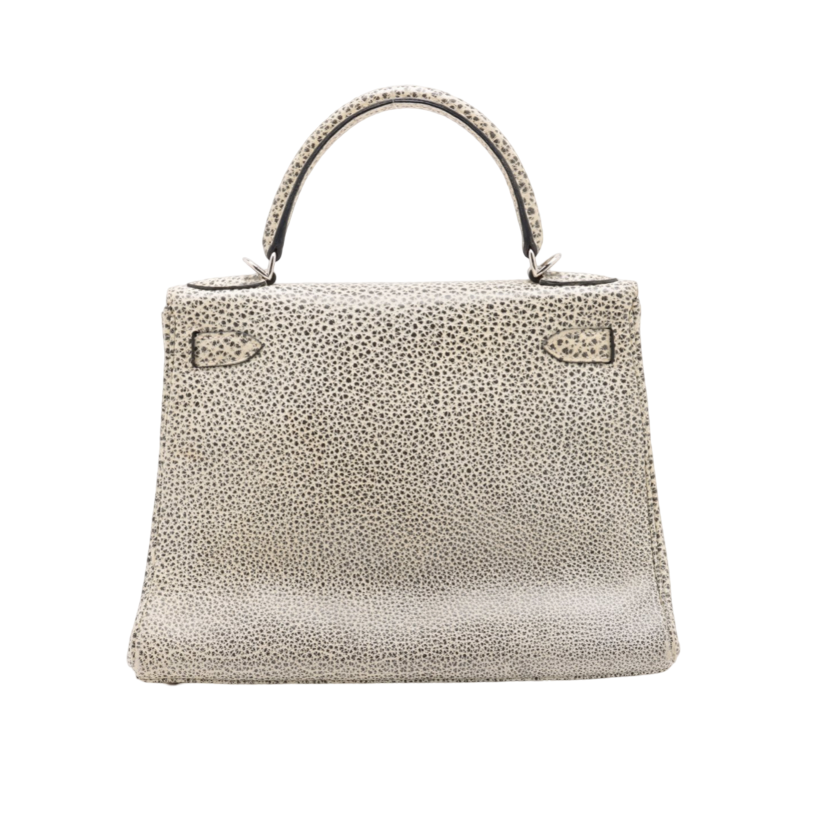 HERMÈS 28CM KELLY RETOURNE DALMATIAN BUFFALO PHW