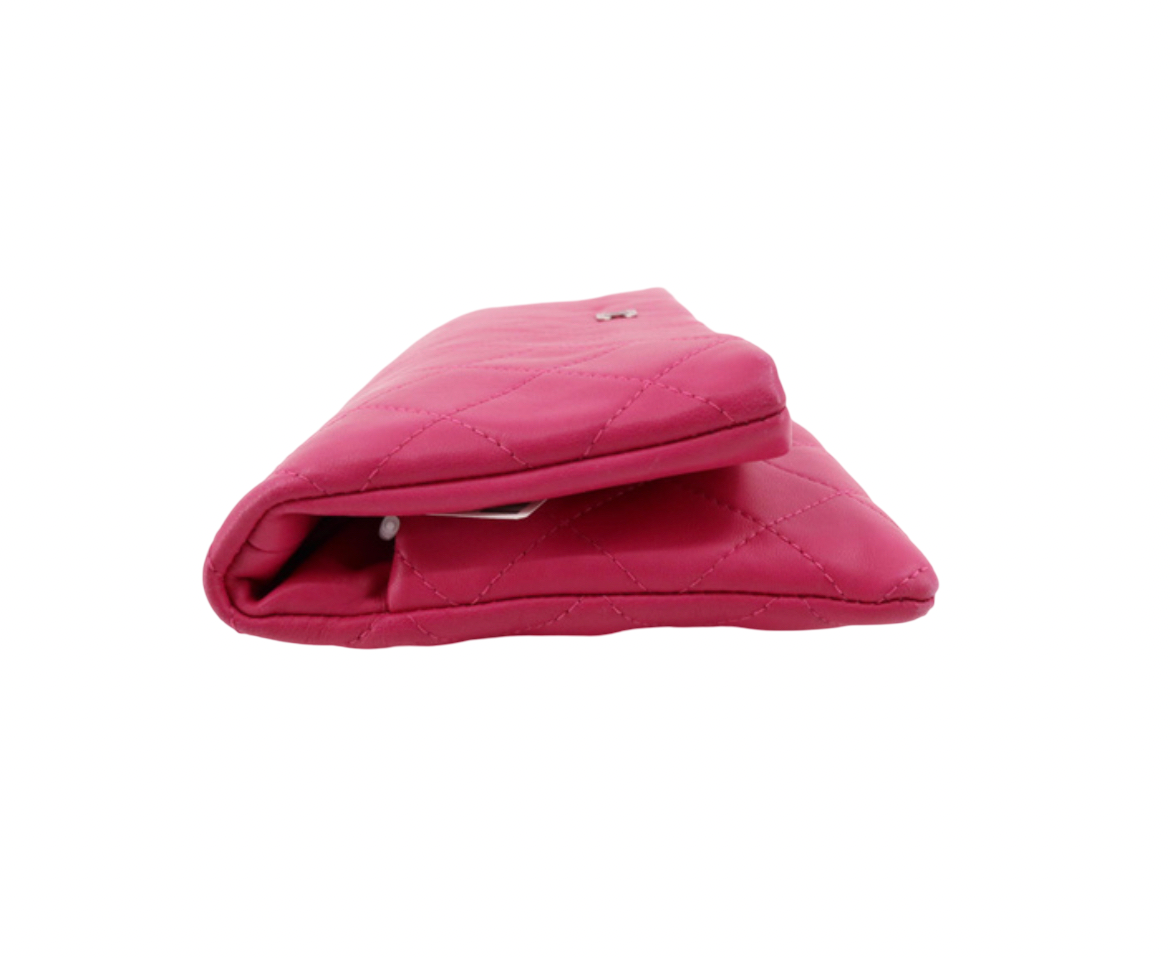 Chanel Pink Quilted Lambskin Clutch