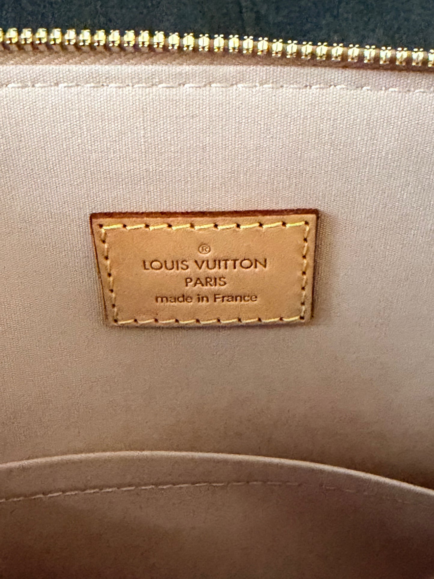 Louis Vuitton Beige Vernis Alma GM Bag
