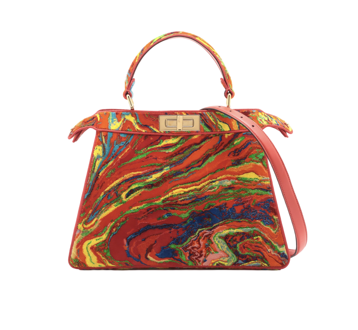 Fendi Velvet Peek-a-boo Shoulder Bag