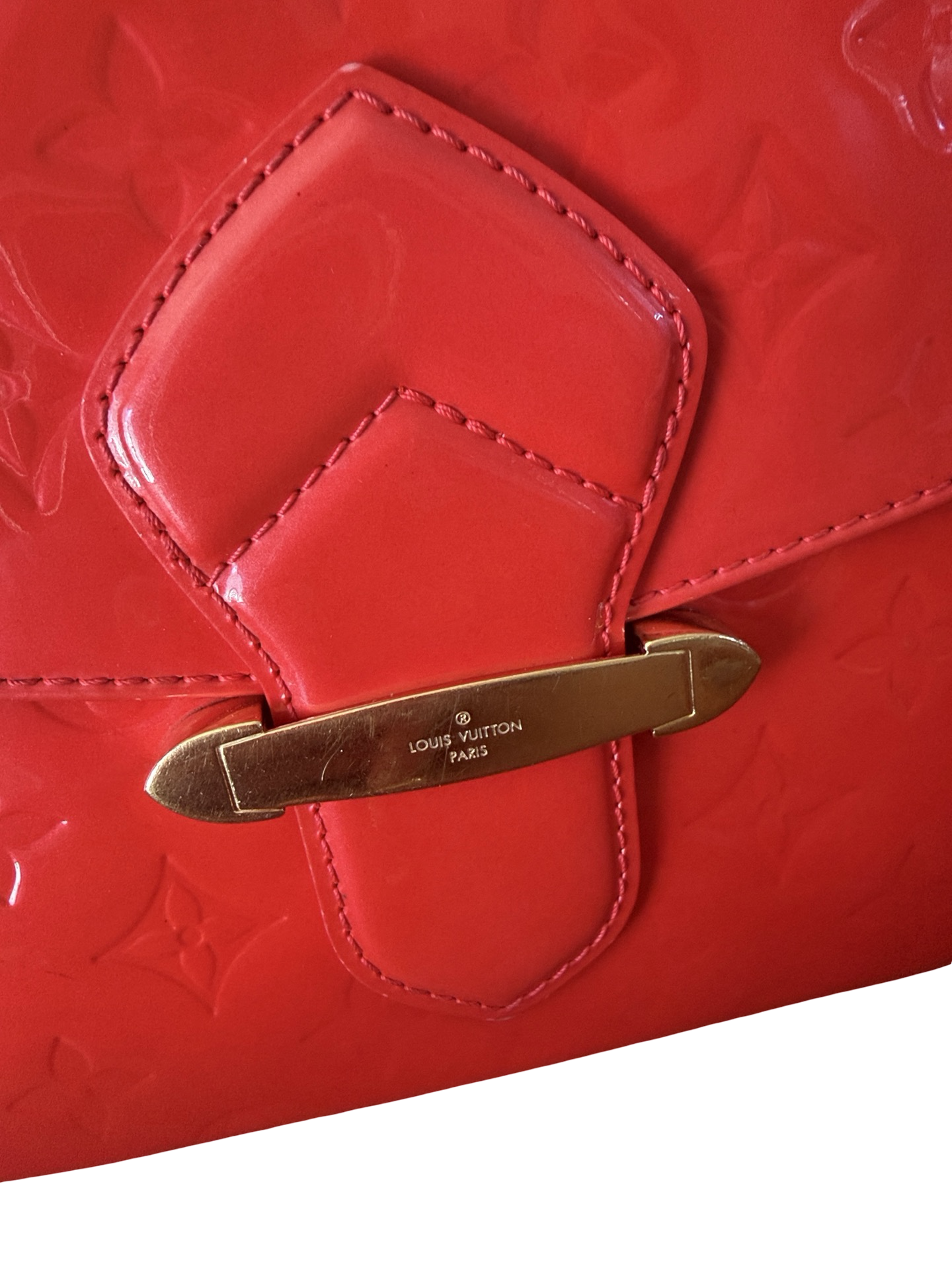Louis Vuitton Red Vernis Monogram Bellflower PM