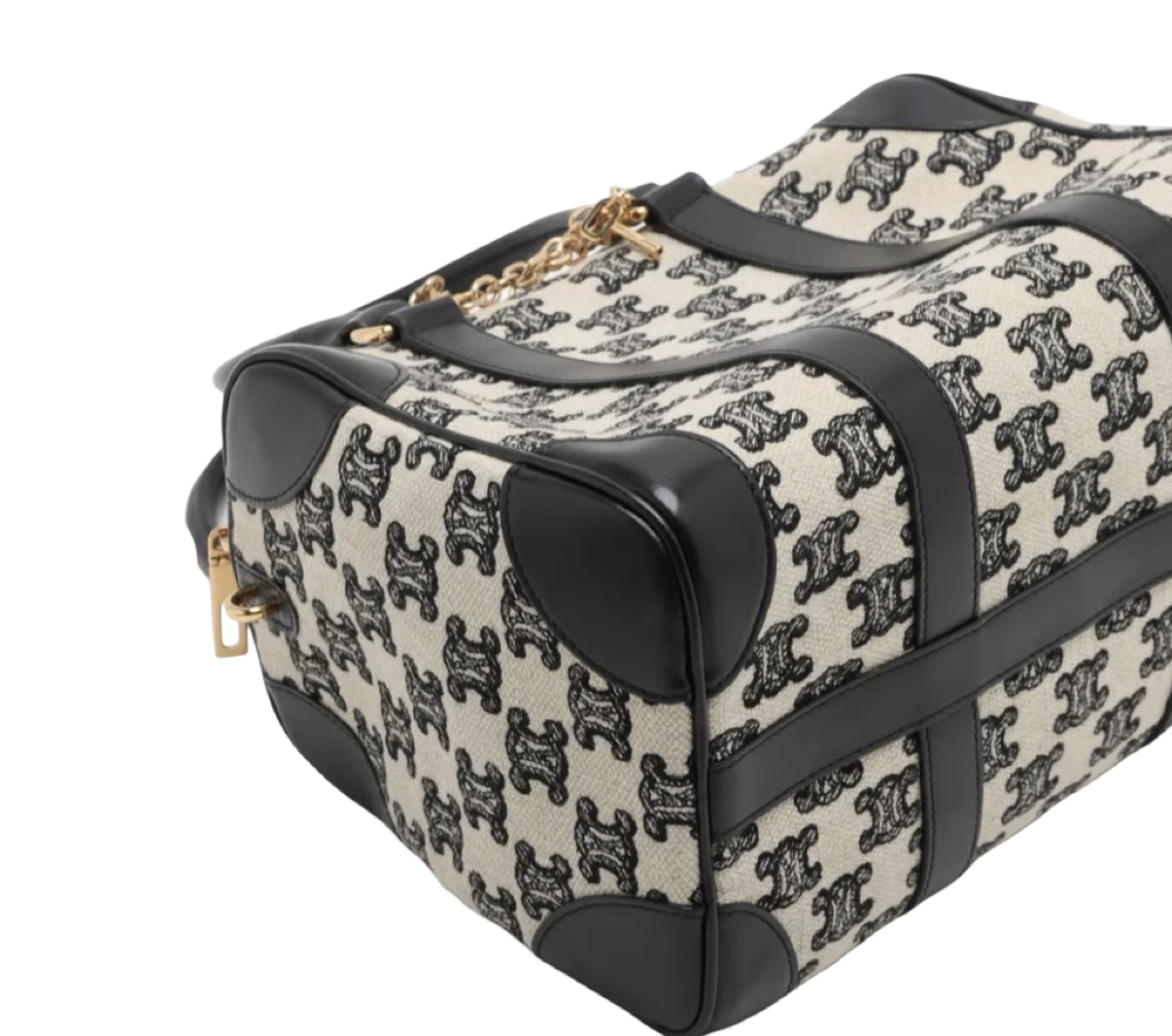 Celine Canvas & Leather Triomphe Boston Bag