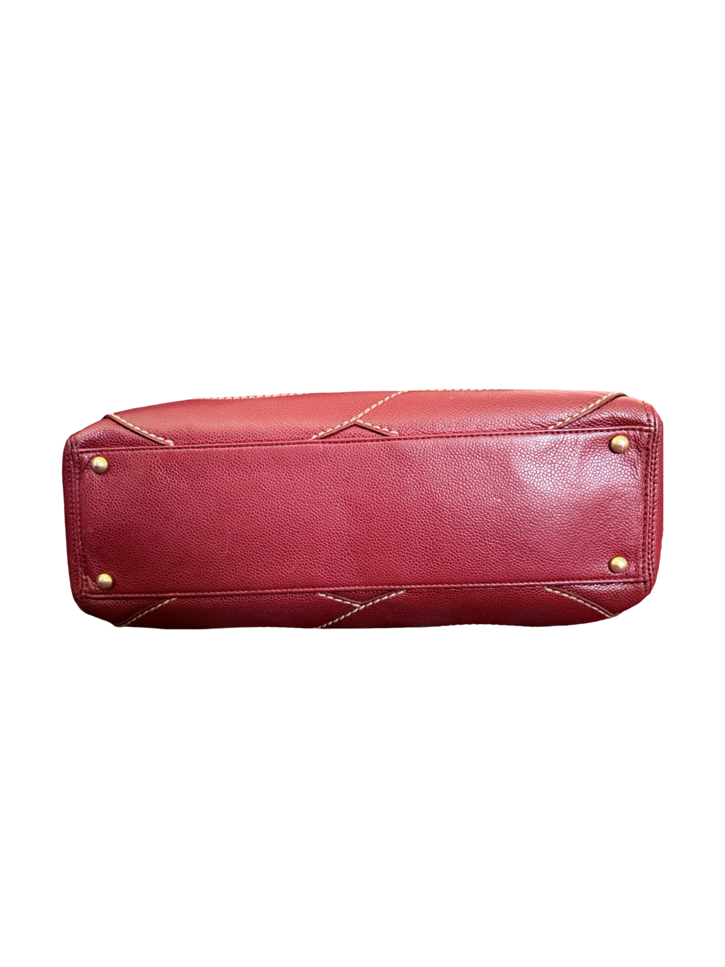 Chanel Red Caviar CC Stitch Tote
