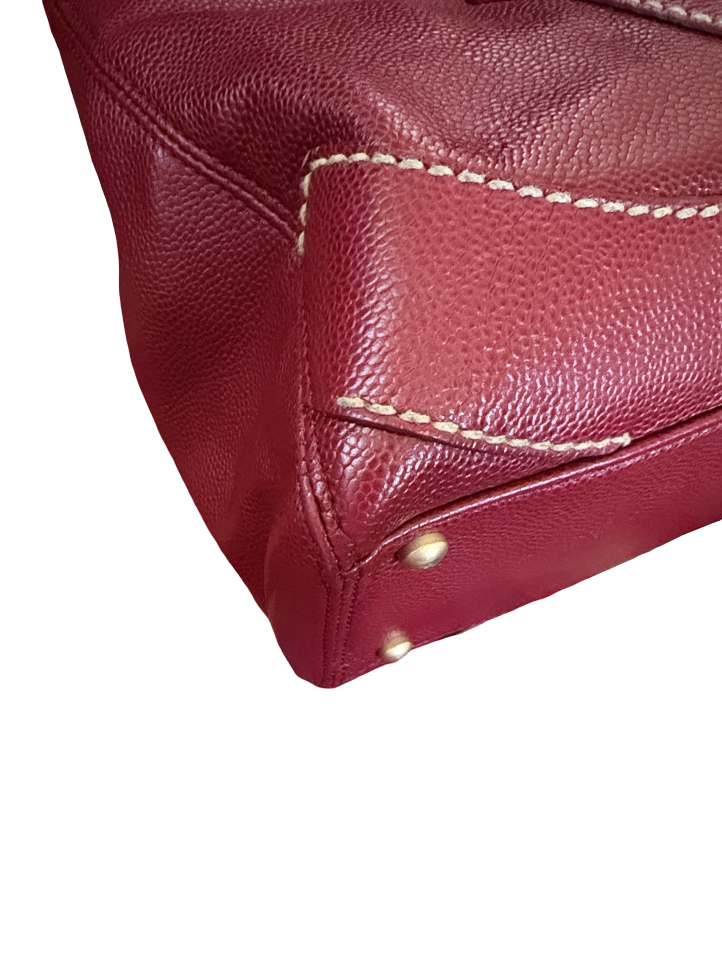 Chanel Red Caviar CC Stitch Tote