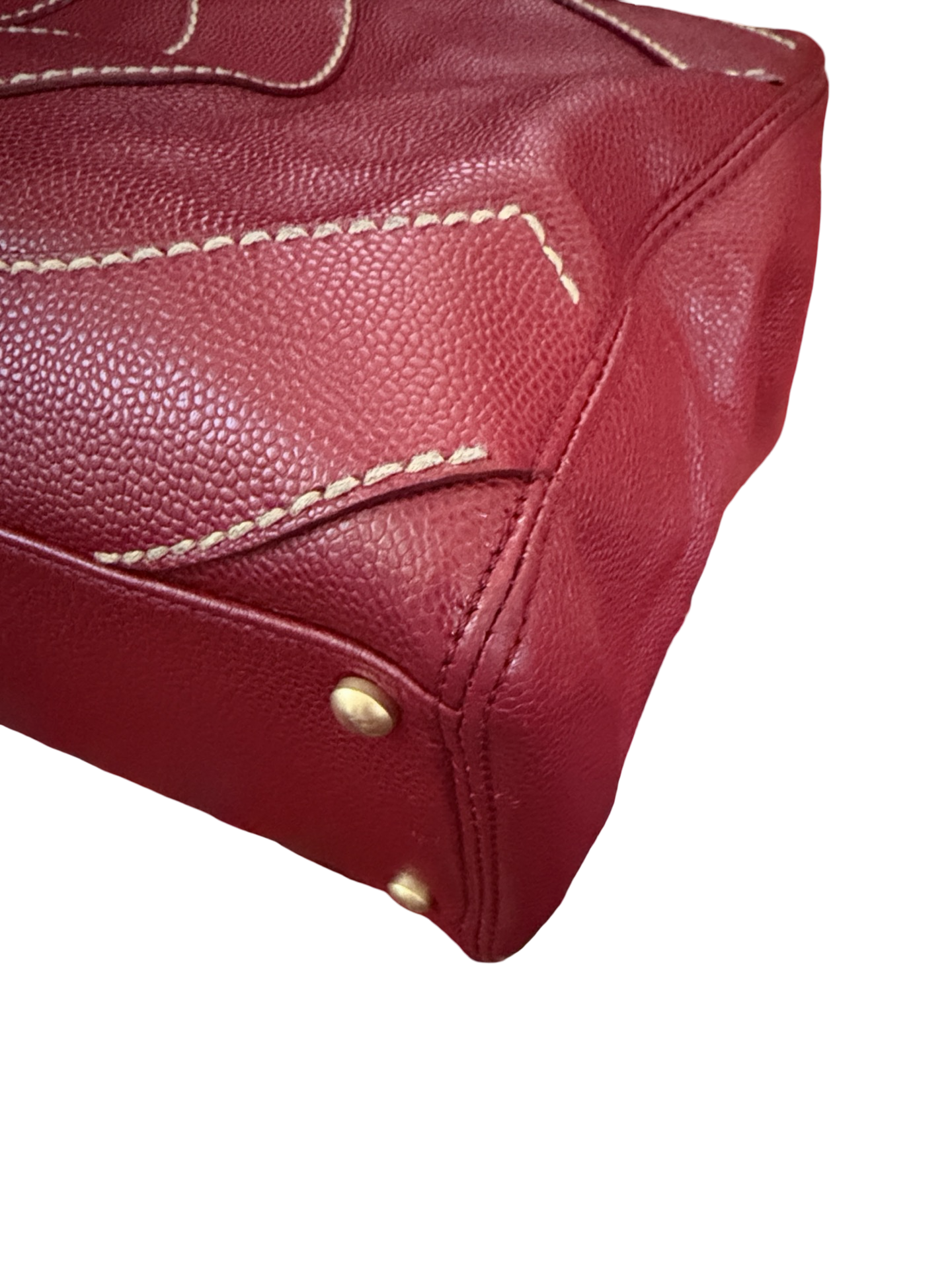 Chanel Red Caviar CC Stitch Tote