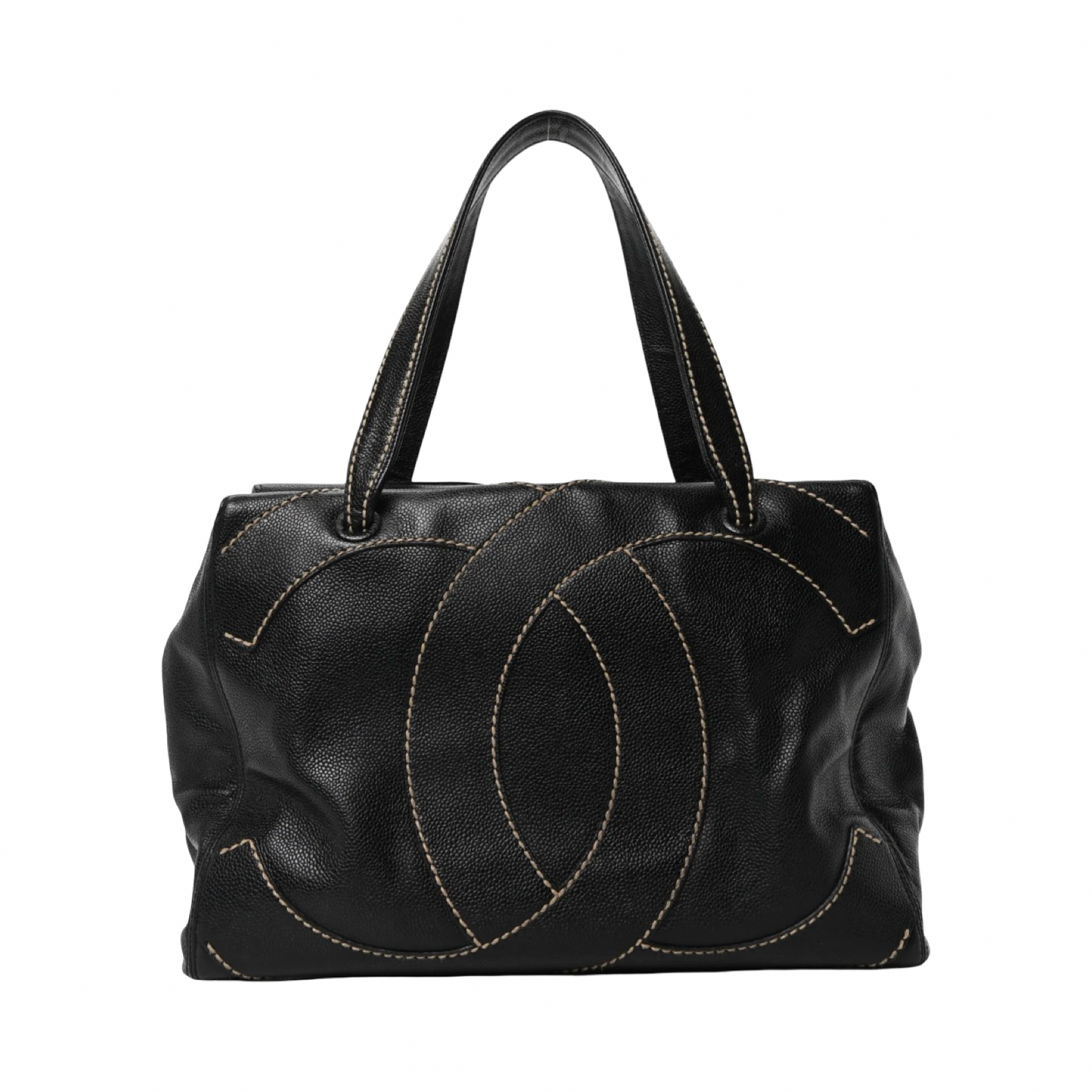 Chanel Black Caviar CC Stitch Tote