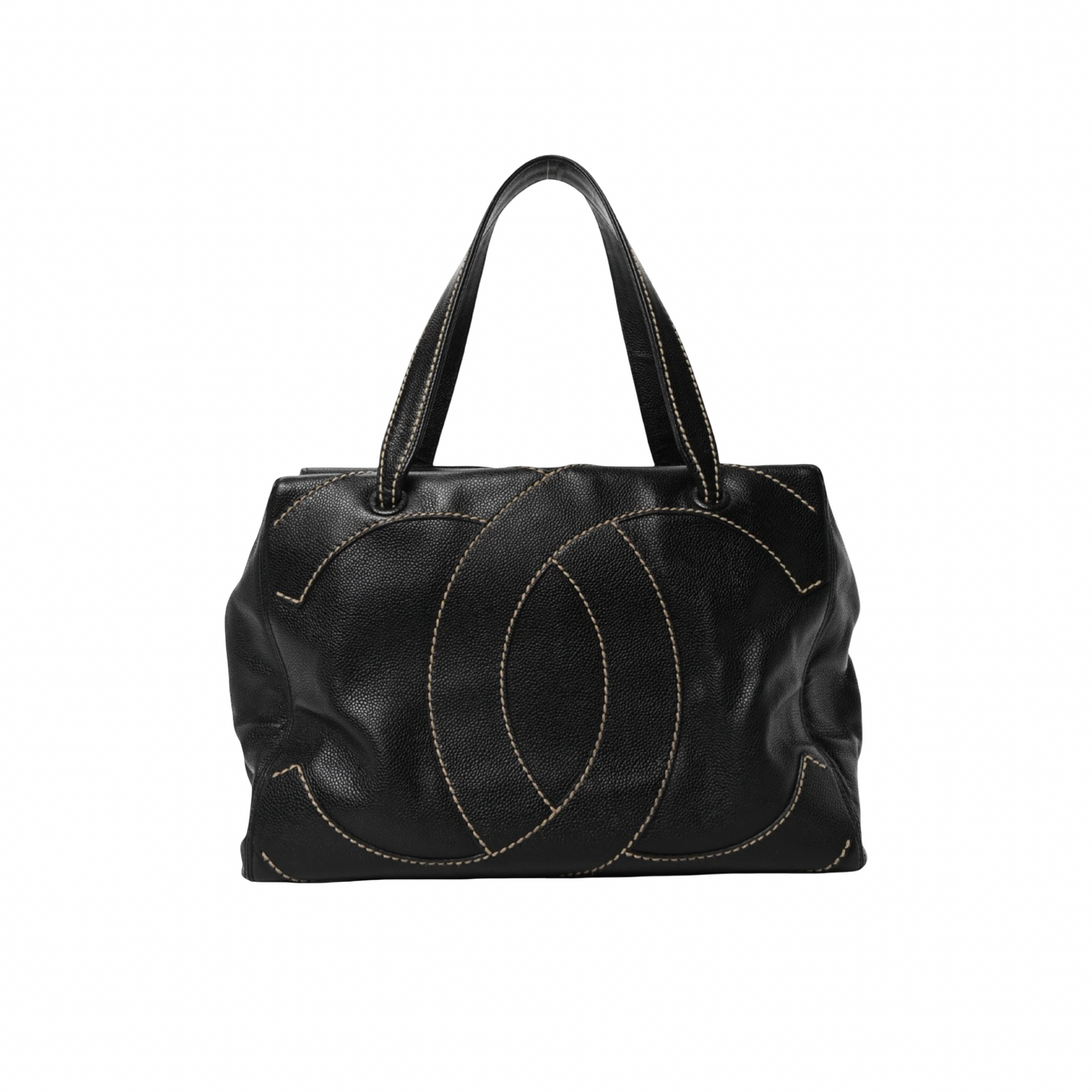 Chanel Black Caviar CC Stitch Tote