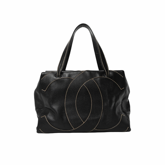 Chanel Black Caviar CC Stitch Tote
