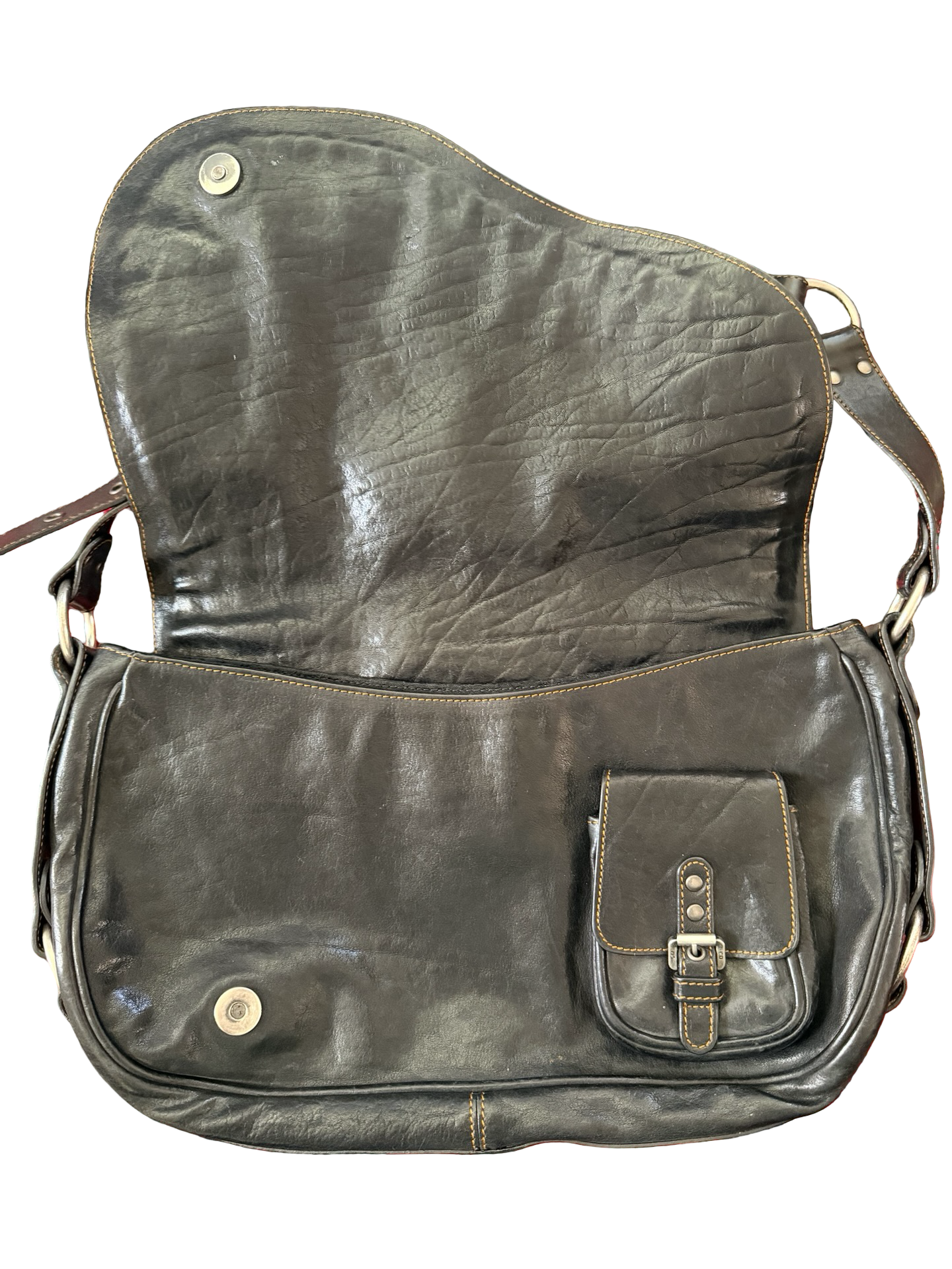 Dior Black Leather Medium Gaucho Bag