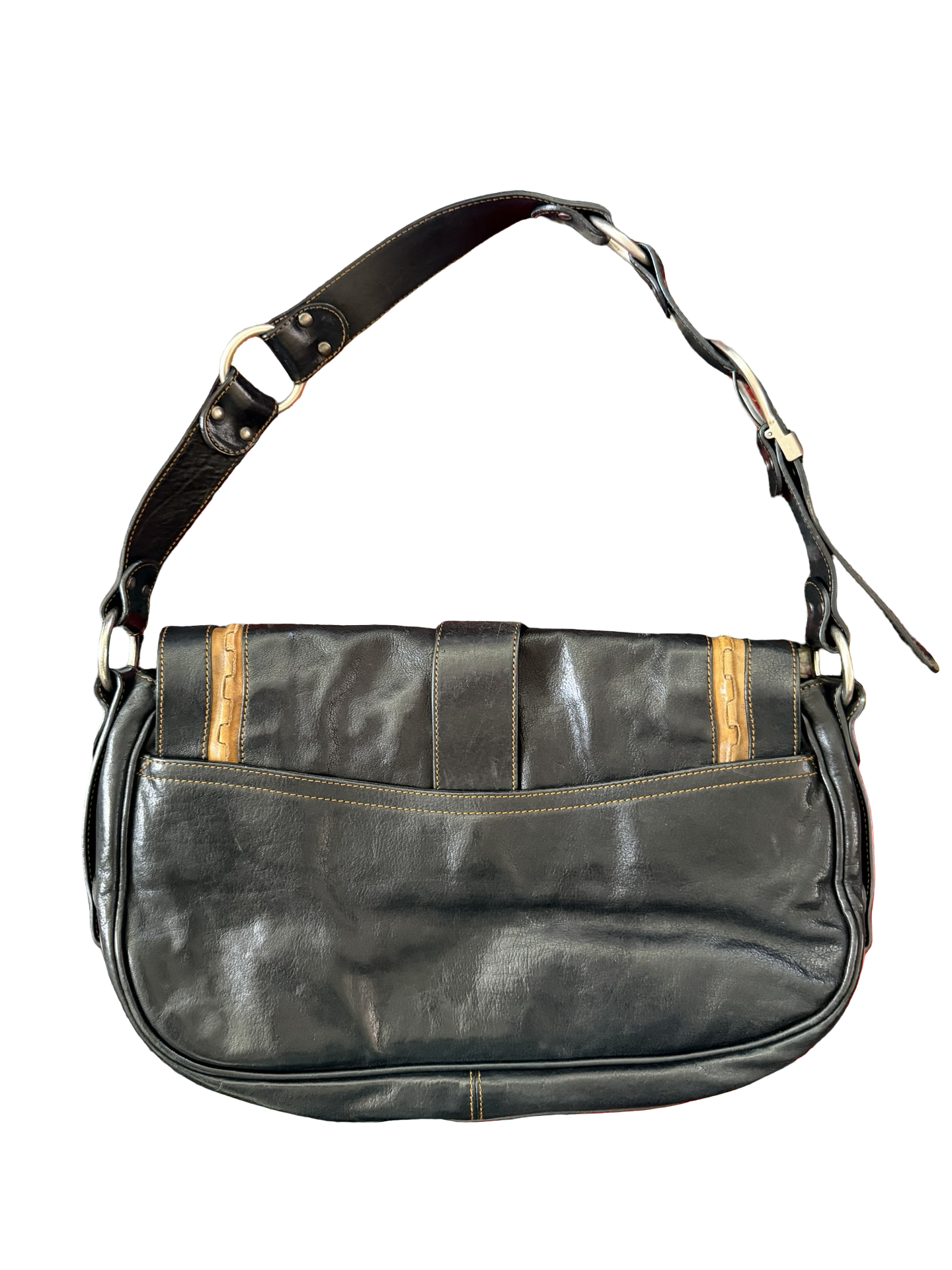 Dior Black Leather Medium Gaucho Bag