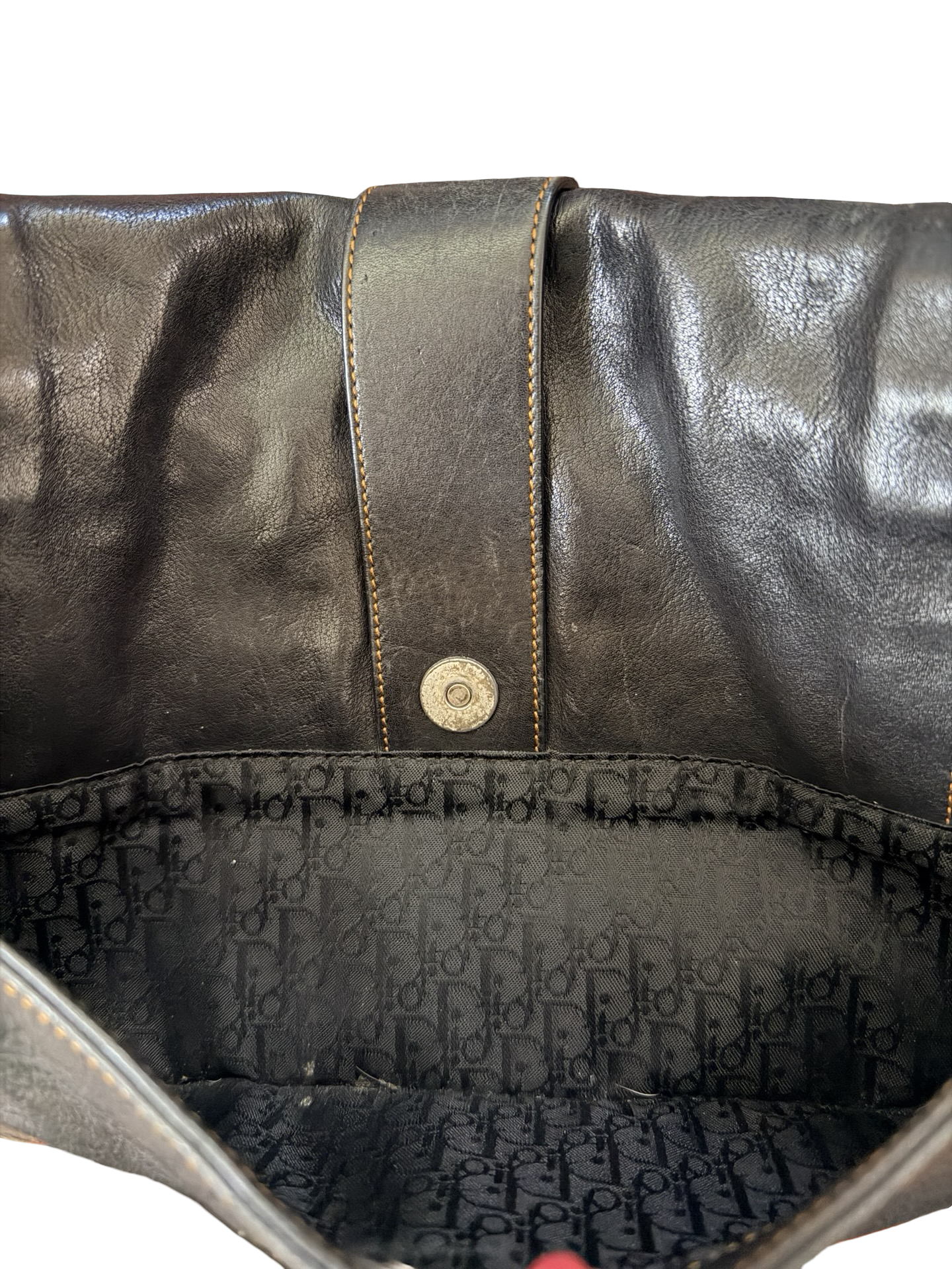 Dior Black Leather Medium Gaucho Bag