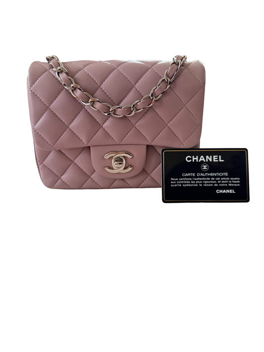 Chanel Lavender Lambskin Mini Square Crossbody