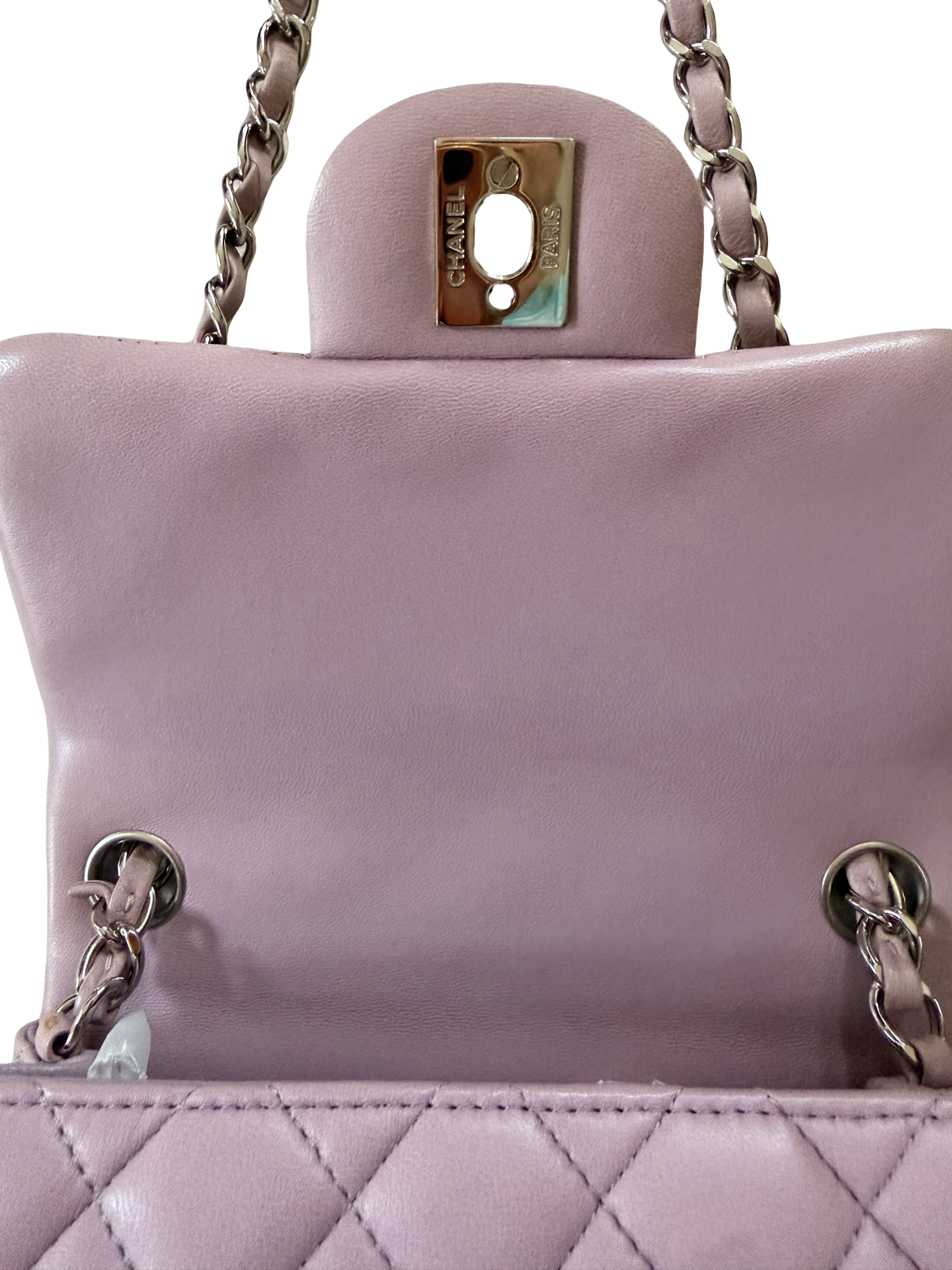 Chanel Lavender Lambskin Mini Square Crossbody