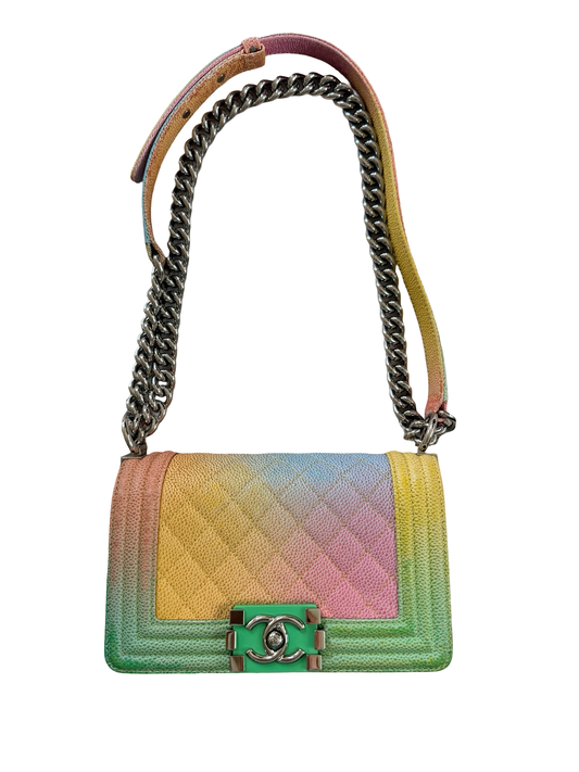 Chanel Rainbow Caviar Leather Small Boy Bag