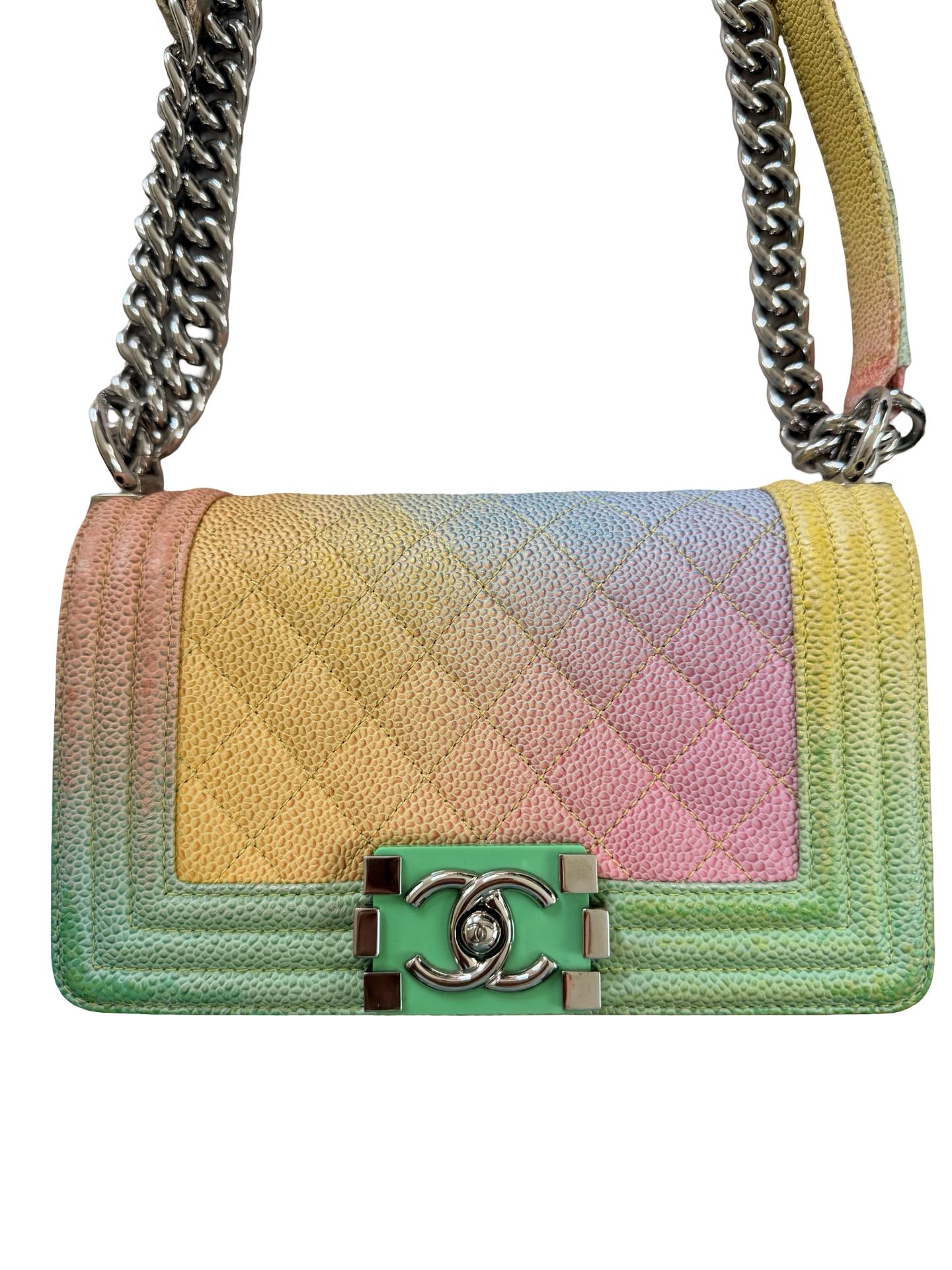 Chanel Rainbow Caviar Leather Small Boy Bag