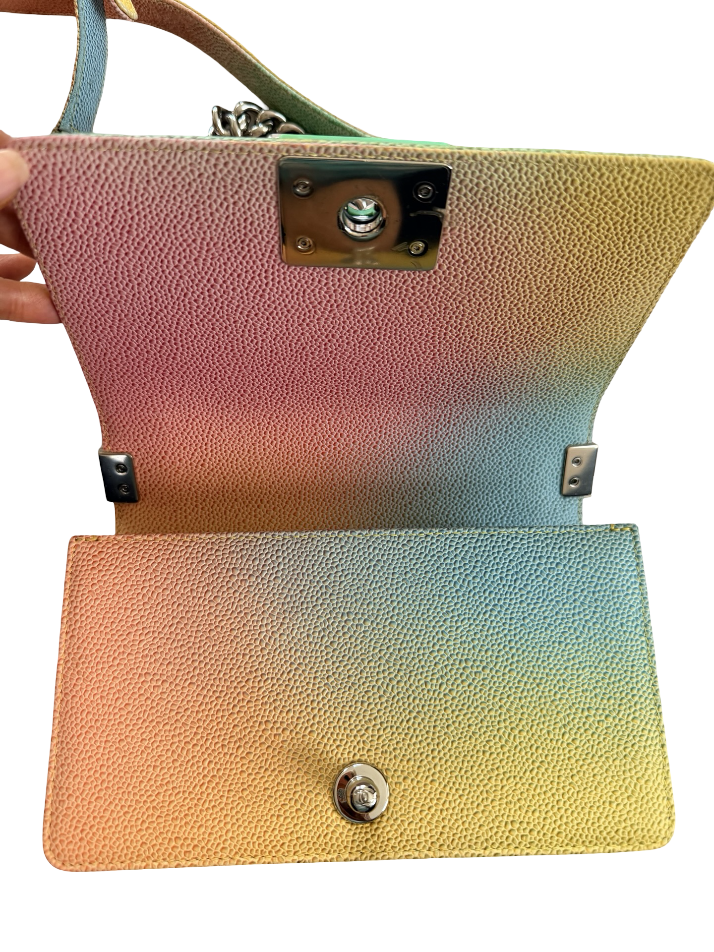 Chanel Rainbow Caviar Leather Small Boy Bag