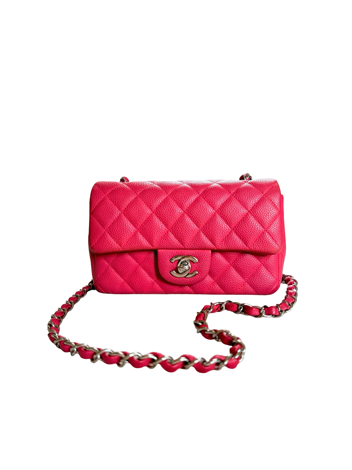 Chanel Fuchsia Pink Mini Rectangle Crossbody