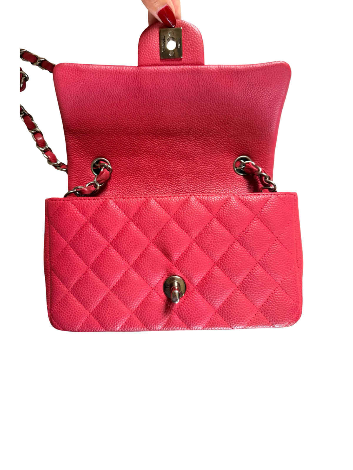 Chanel Fuchsia Pink Mini Rectangle Crossbody