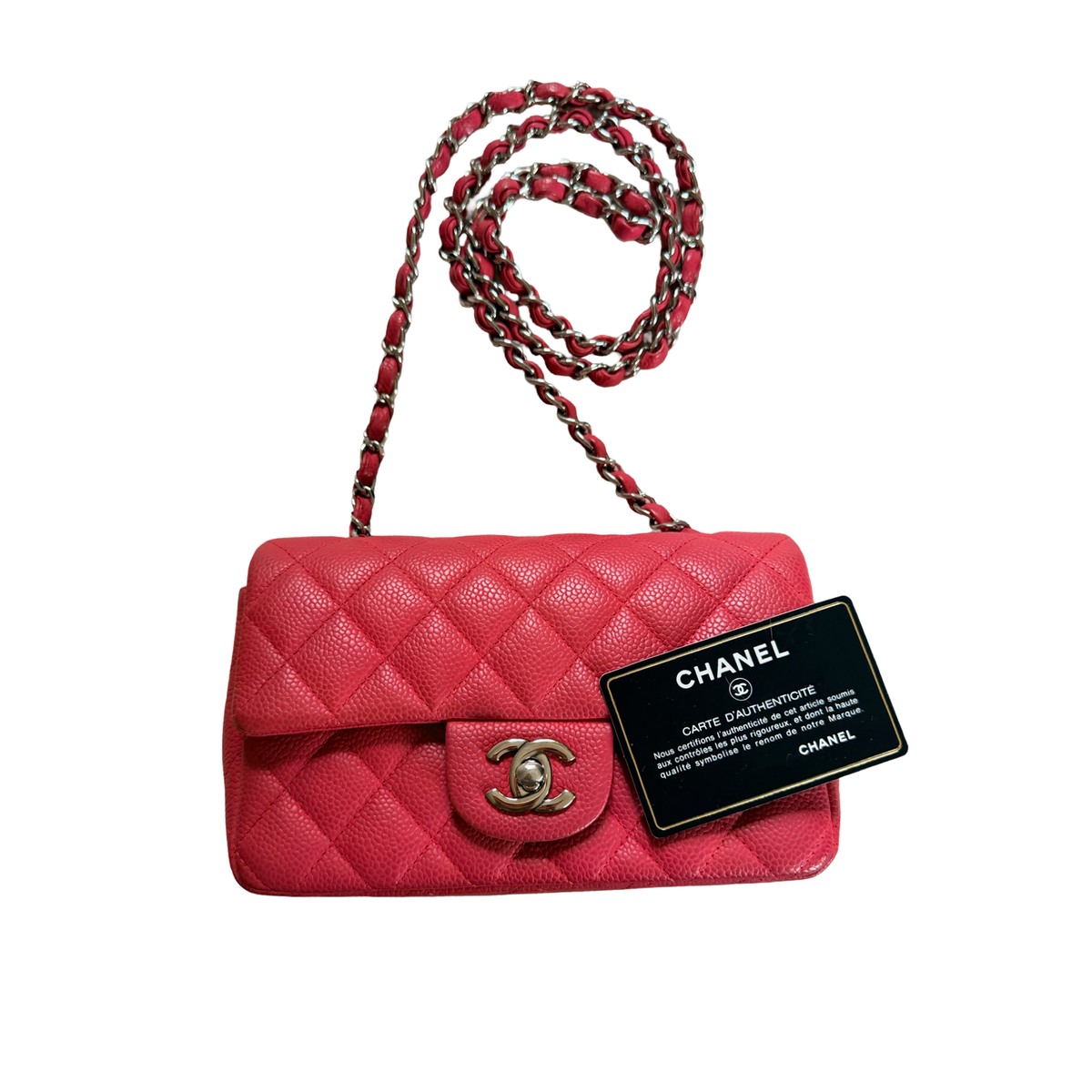 Chanel Fuchsia Pink Mini Rectangle Crossbody