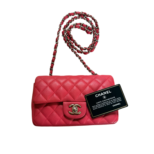 Chanel Fuchsia Pink Mini Rectangle Crossbody