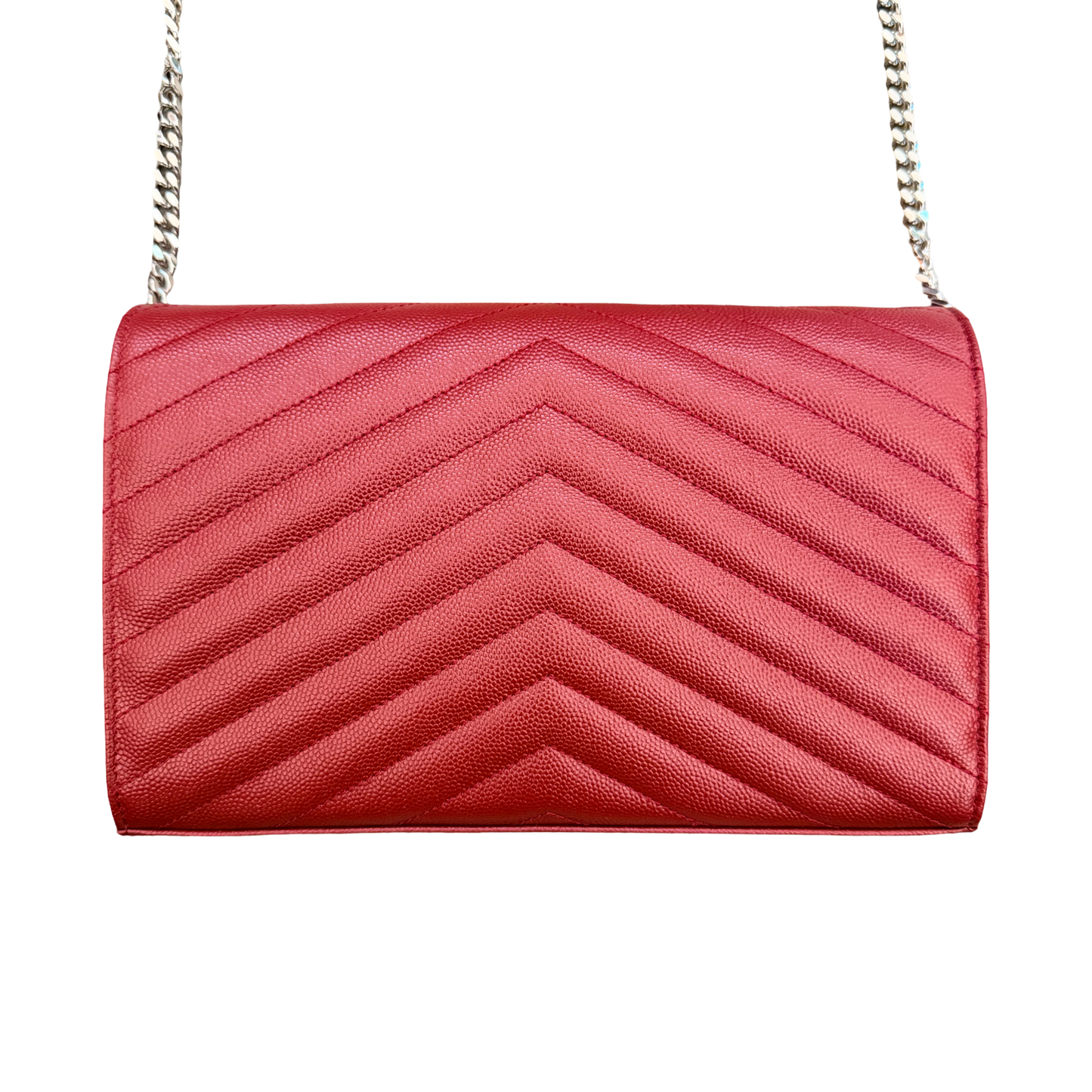 Saint Laurent YSL Burgundy Chevron Cassandra Bag
