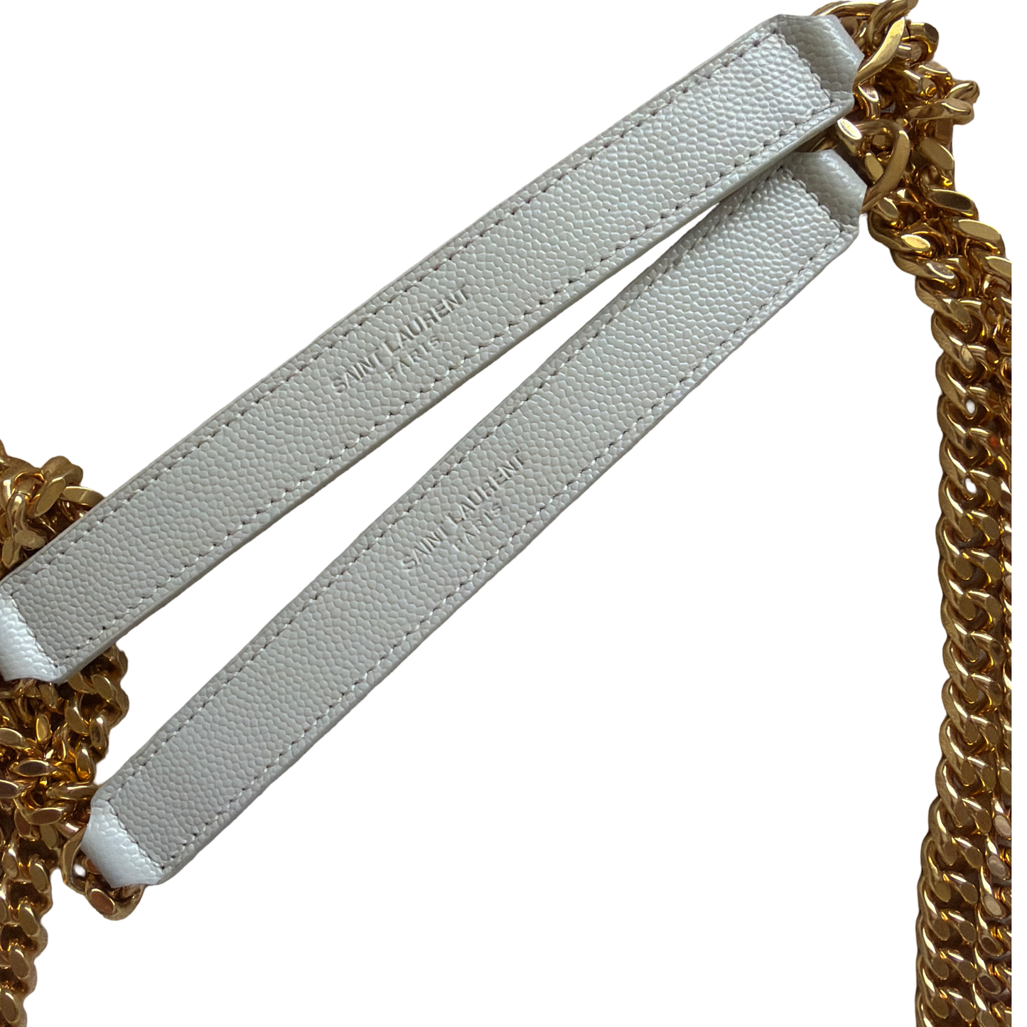 YSL White Triquilt Envelope Bag