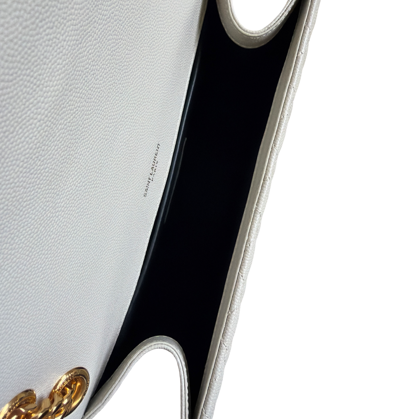 YSL White Triquilt Envelope Bag