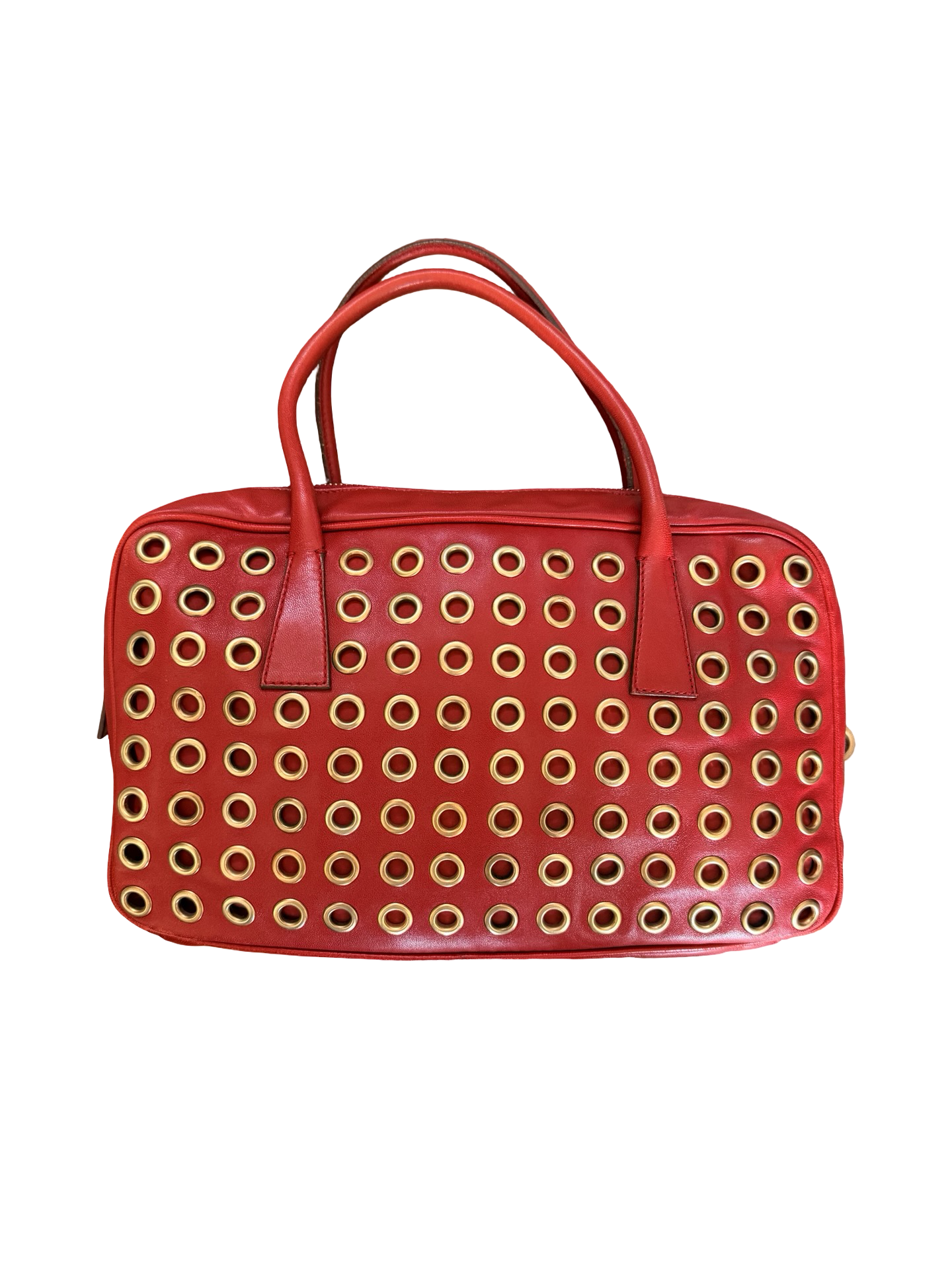 Prada Napa Grommet Bowling Bag