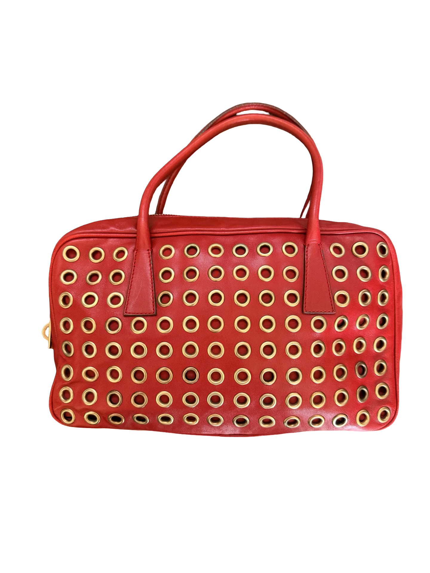 Prada Napa Grommet Bowling Bag