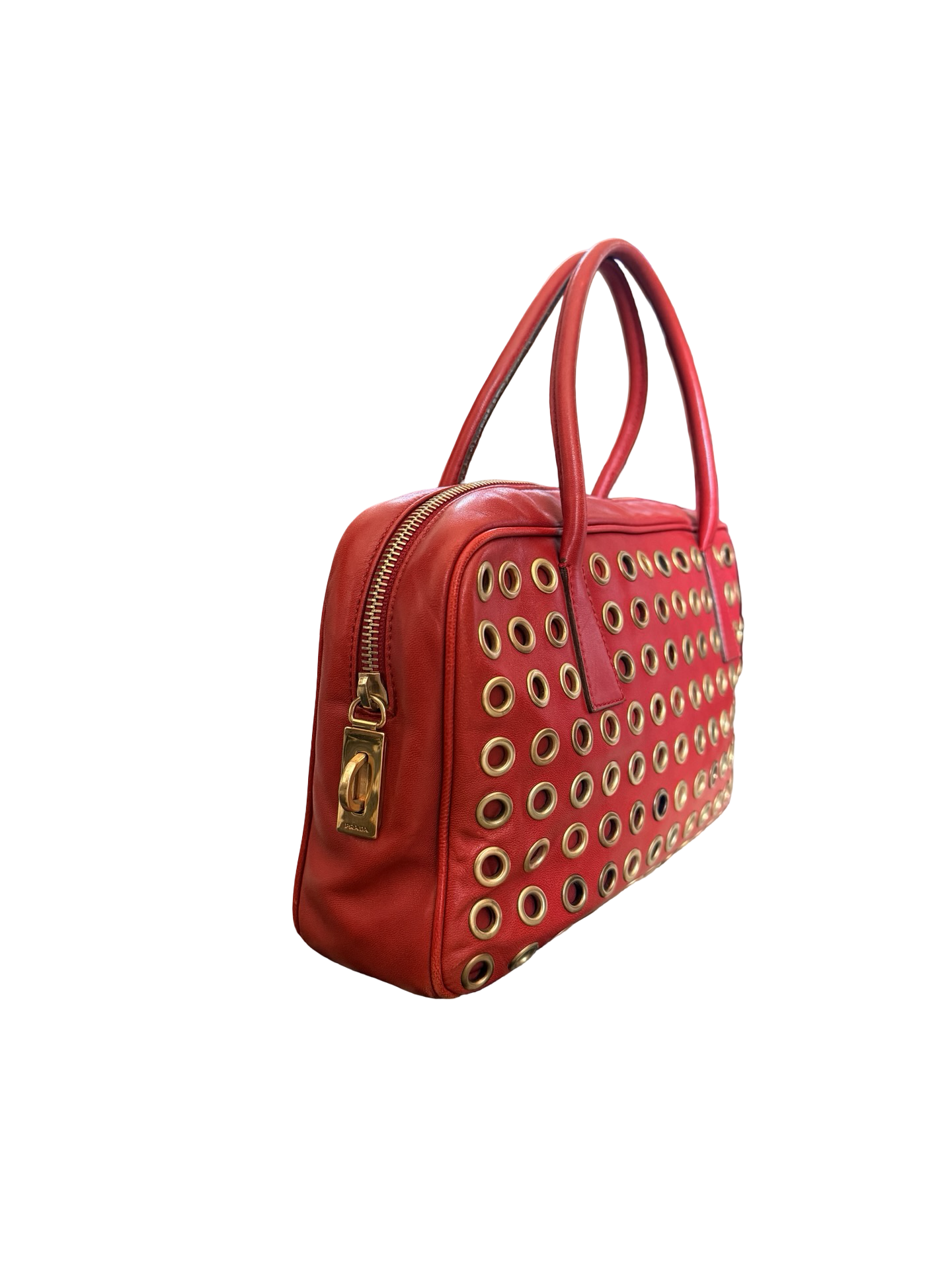Prada Napa Grommet Bowling Bag
