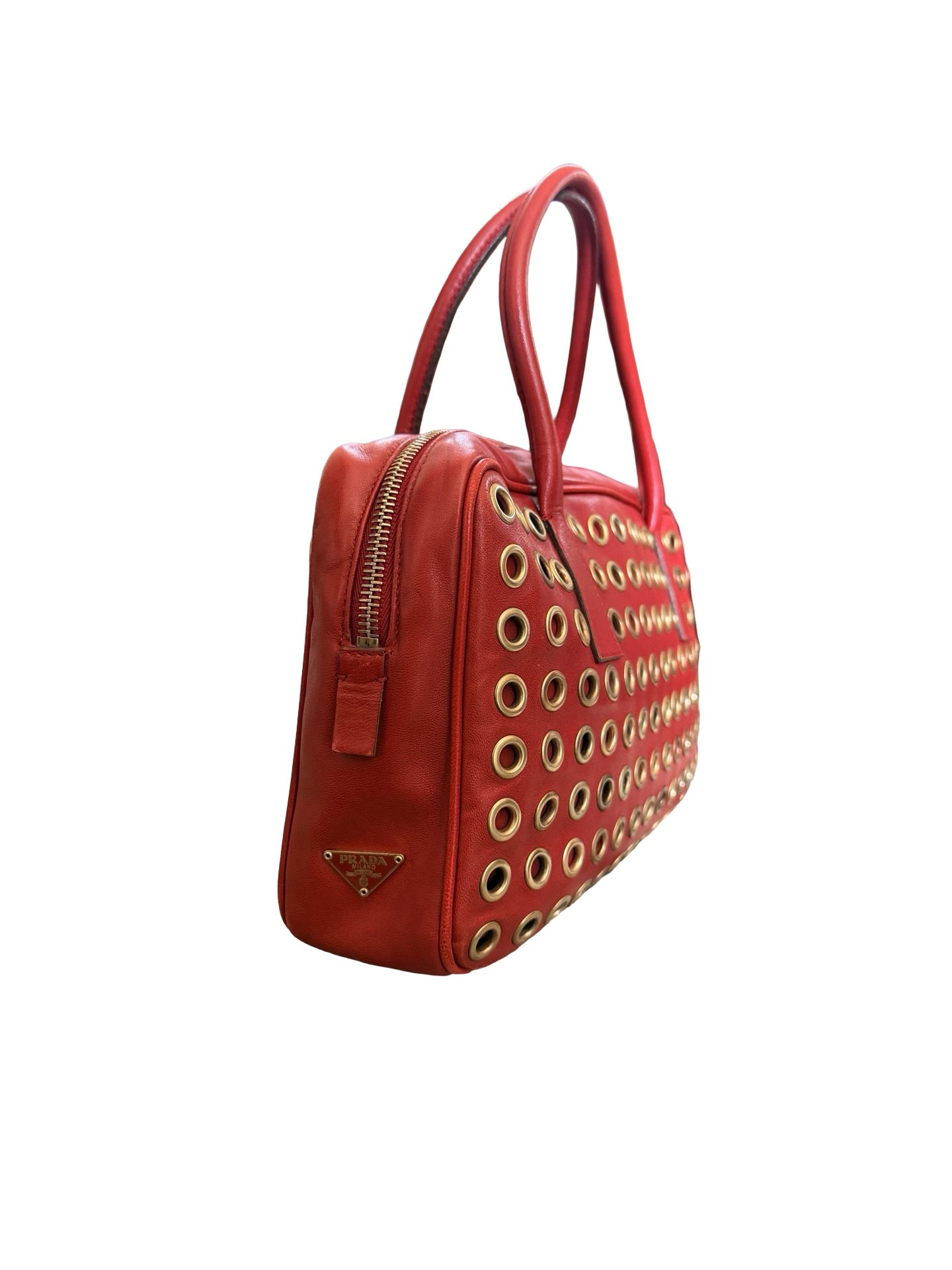 Prada Napa Grommet Bowling Bag