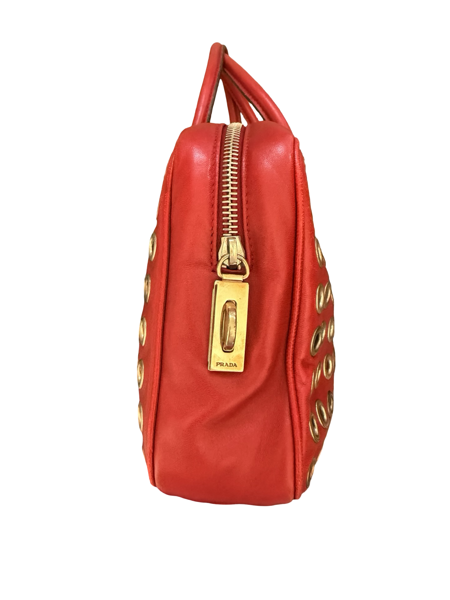 Prada Napa Grommet Bowling Bag