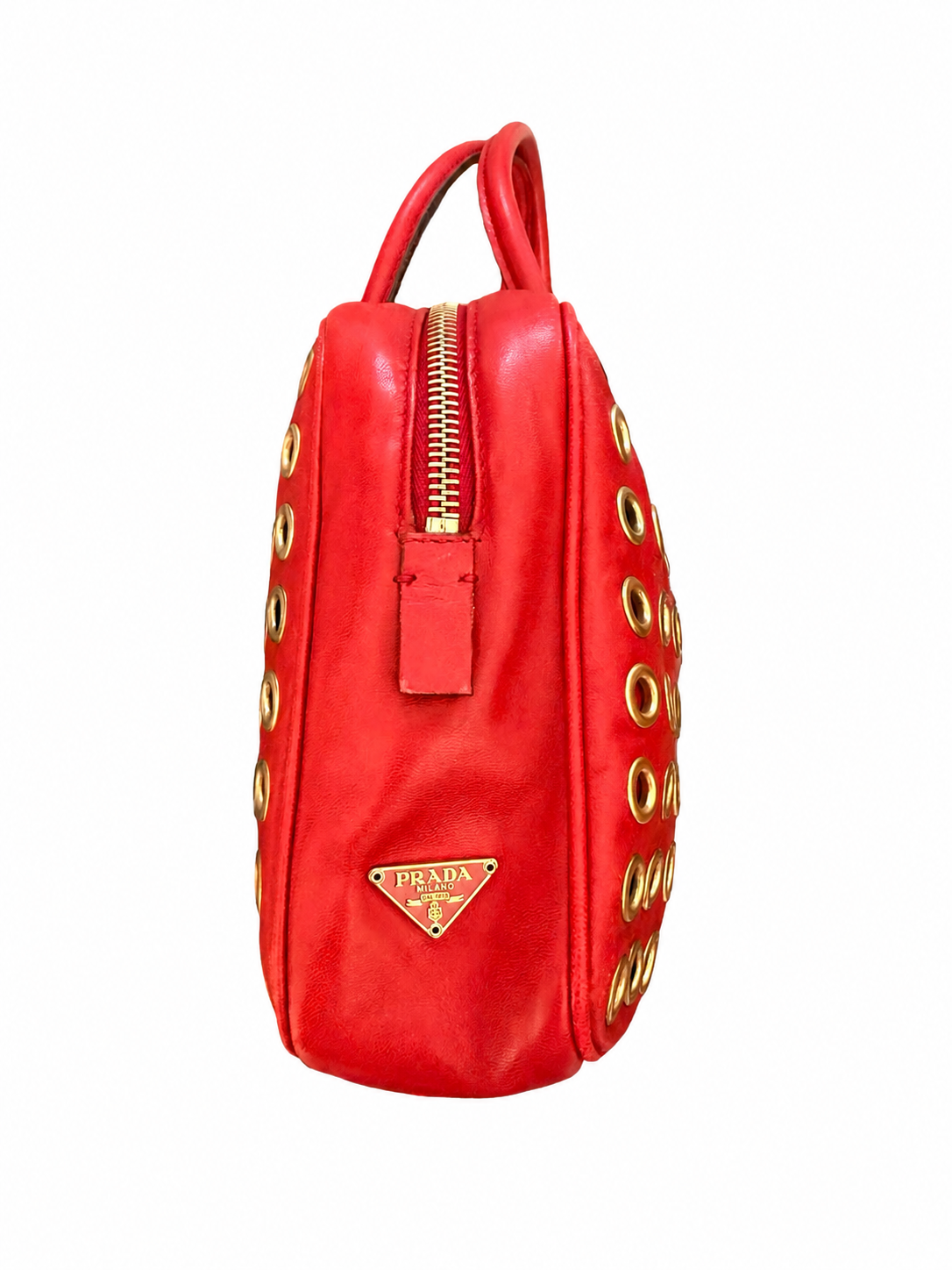 Prada Napa Grommet Bowling Bag