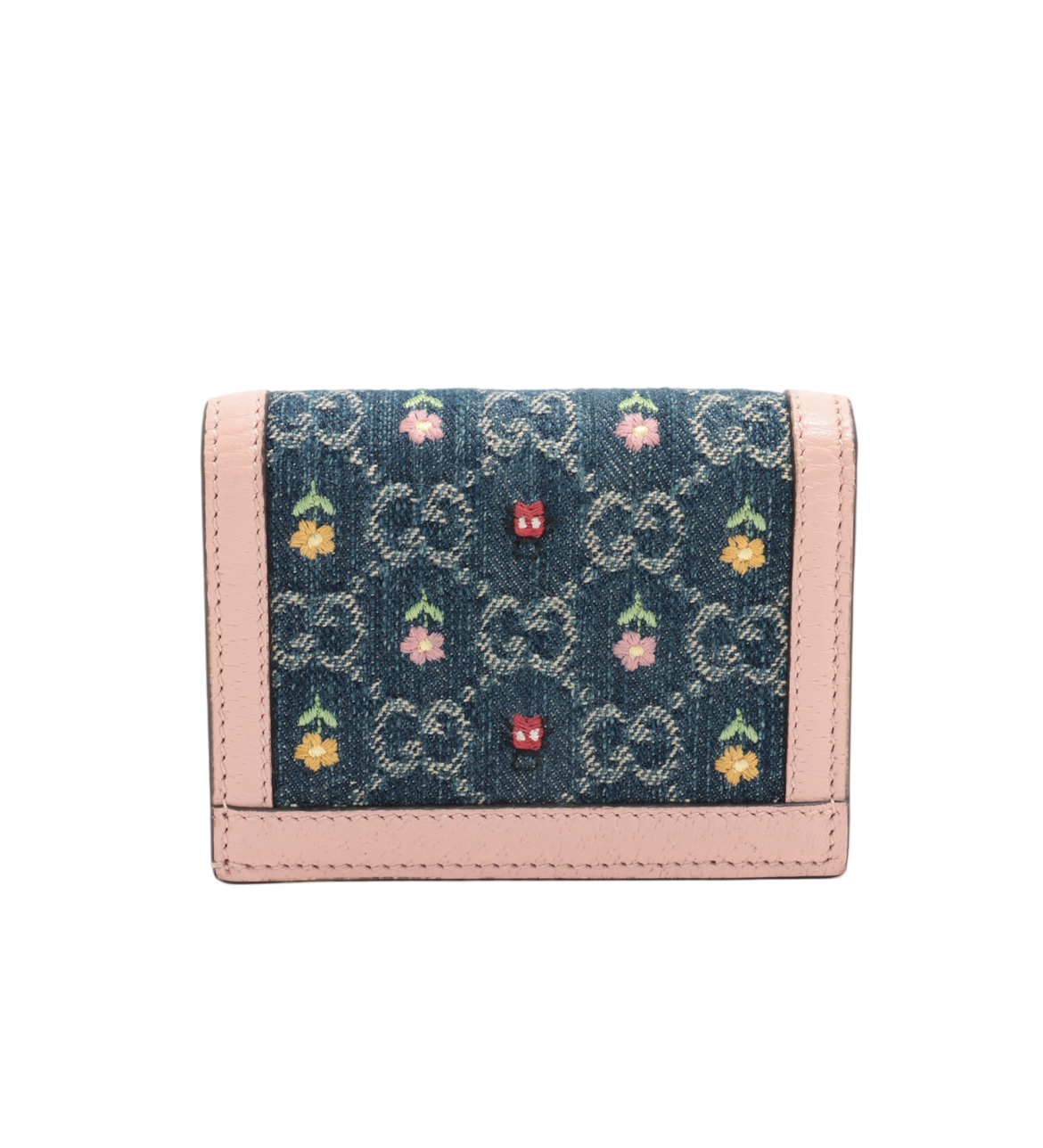 Gucci Limited Edition Denim /Embroidered Flower Wallet