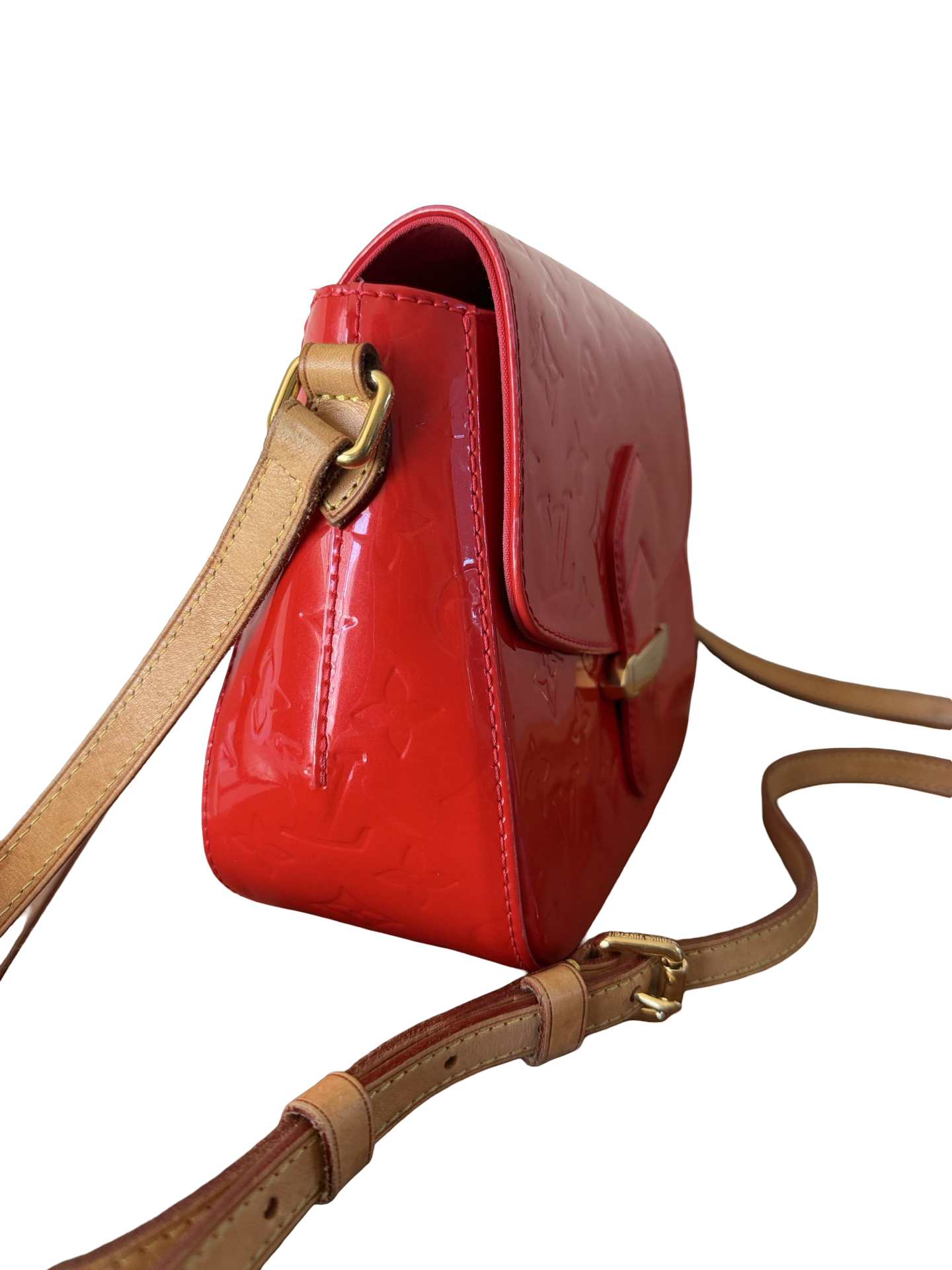 Louis Vuitton Red Vernis Monogram Bellflower PM