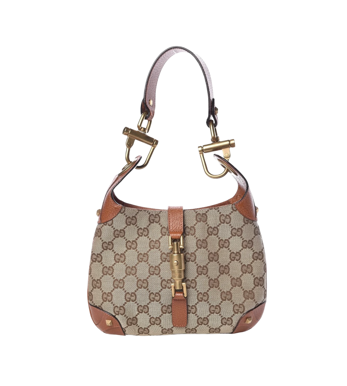 Gucci Monogram Mini Piston Lock Jackie O Hobo